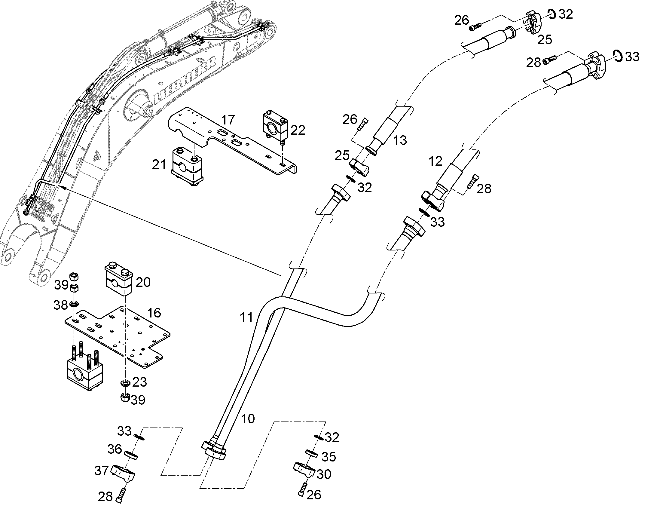СКОБА ДЛЯ КРЕПЛЕНИЯ ТРУБЫ 12187700 LIEBHERR