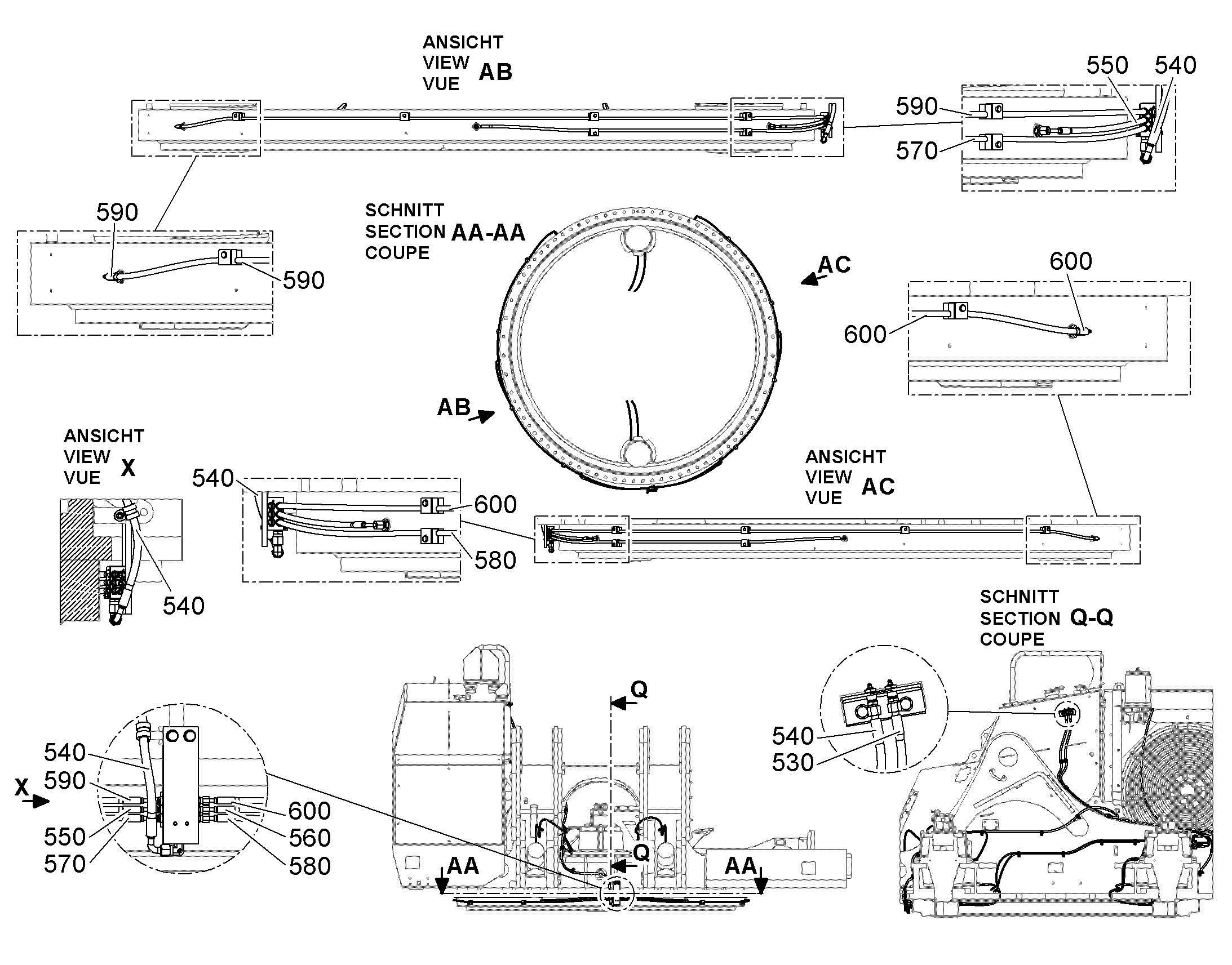 ШЛАНГ 5X1950 11162224 LIEBHERR