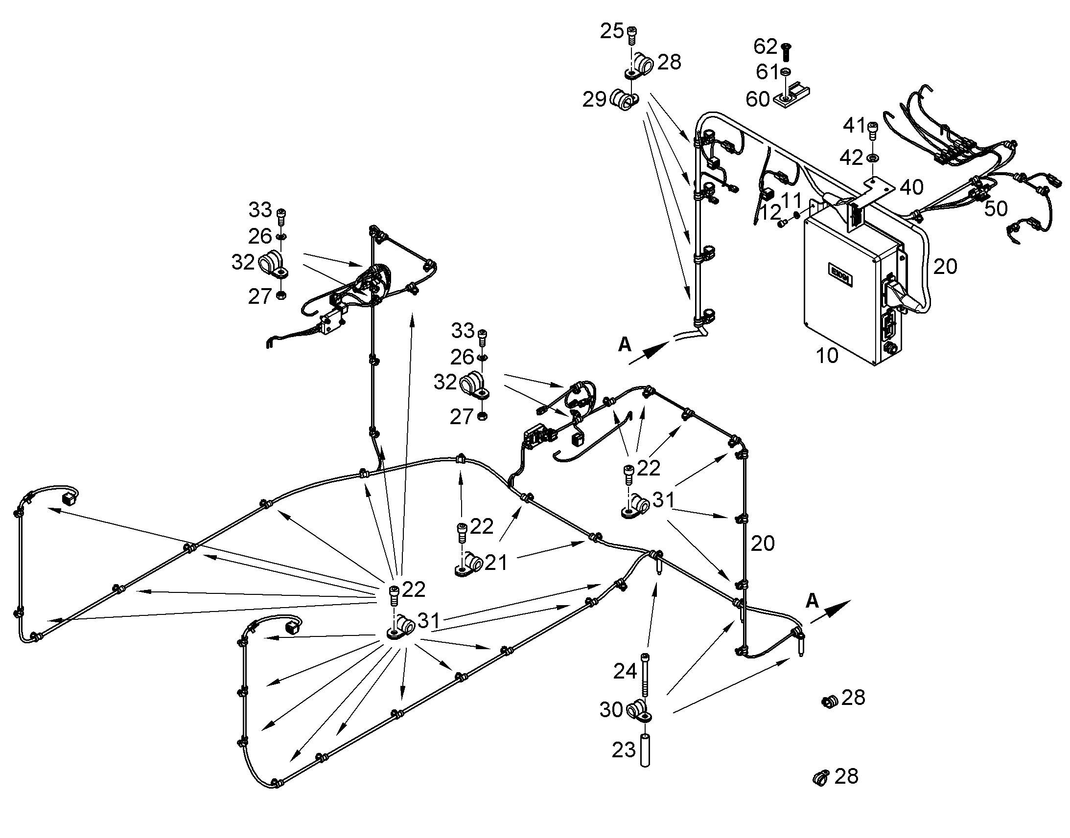 WIRING HARNESS SCR TANK->SCR 12181878 LIEBHERR