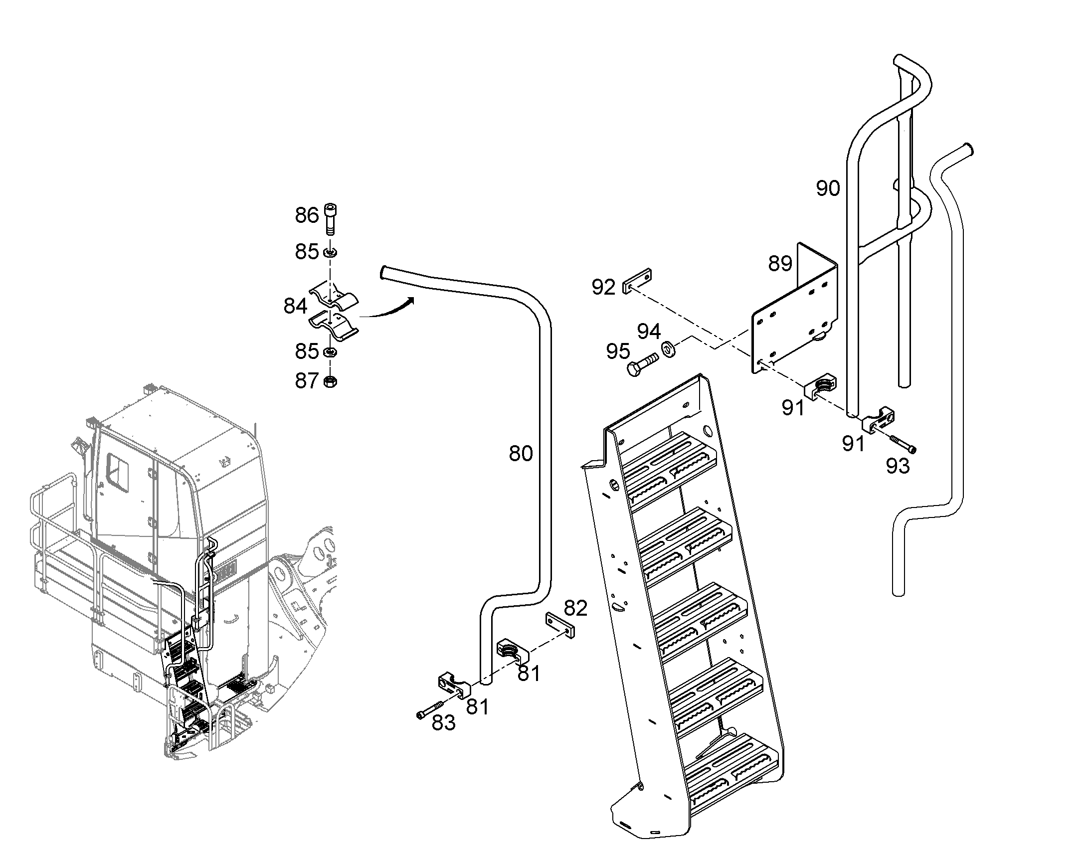 GUARD RAILING CAB 12191442 LIEBHERR
