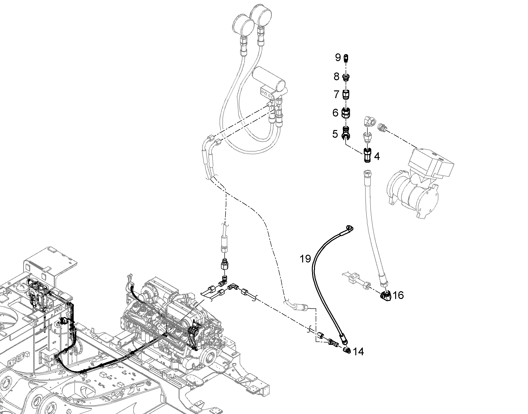 ШЛАНГ МАСЛЯНЫЙ 5X1000 5607188 LIEBHERR