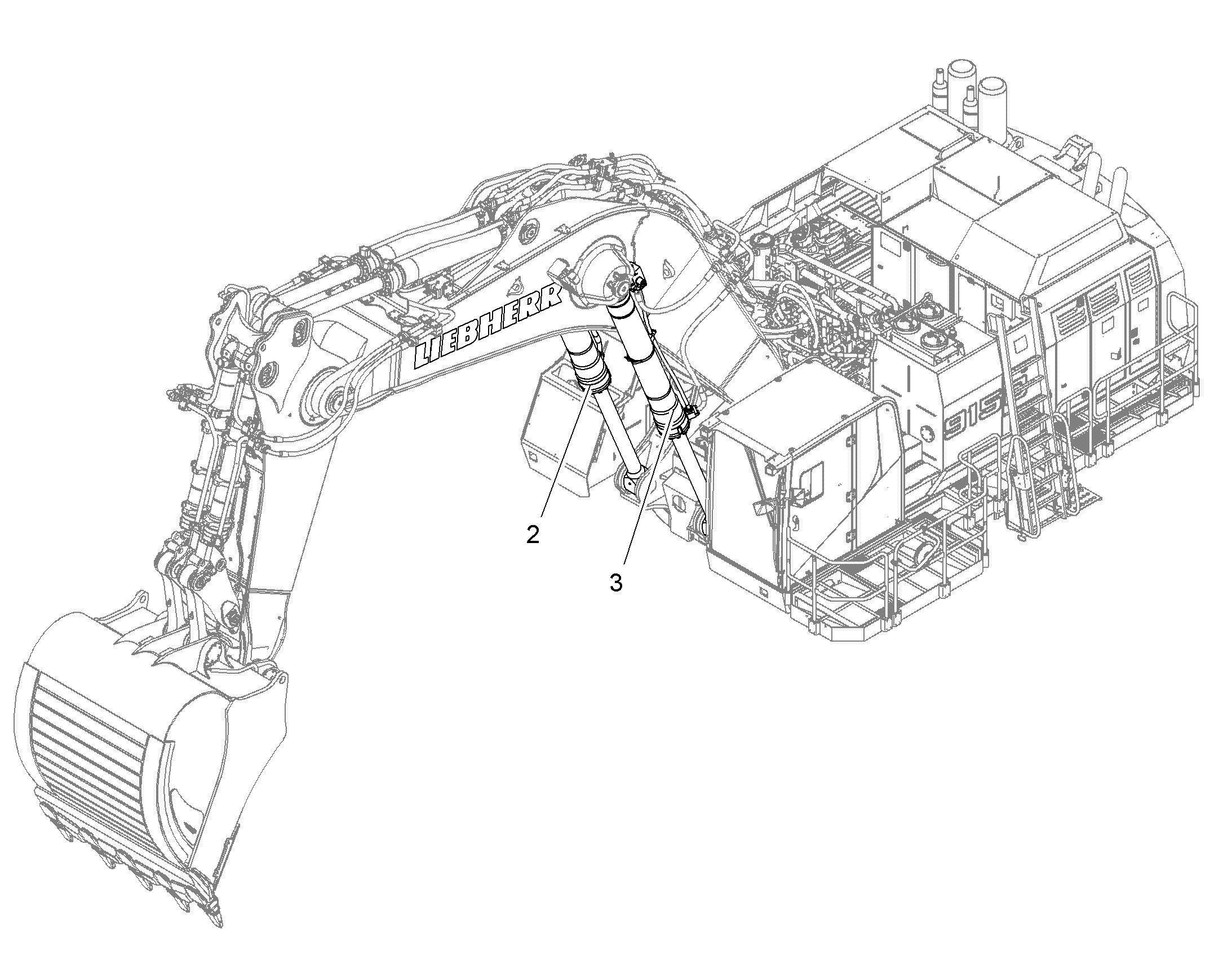 ПОДЪЕМНЫЙ ЦИЛИНДР СЛЕВА DIAM. 250MM 12195044 LIEBHERR