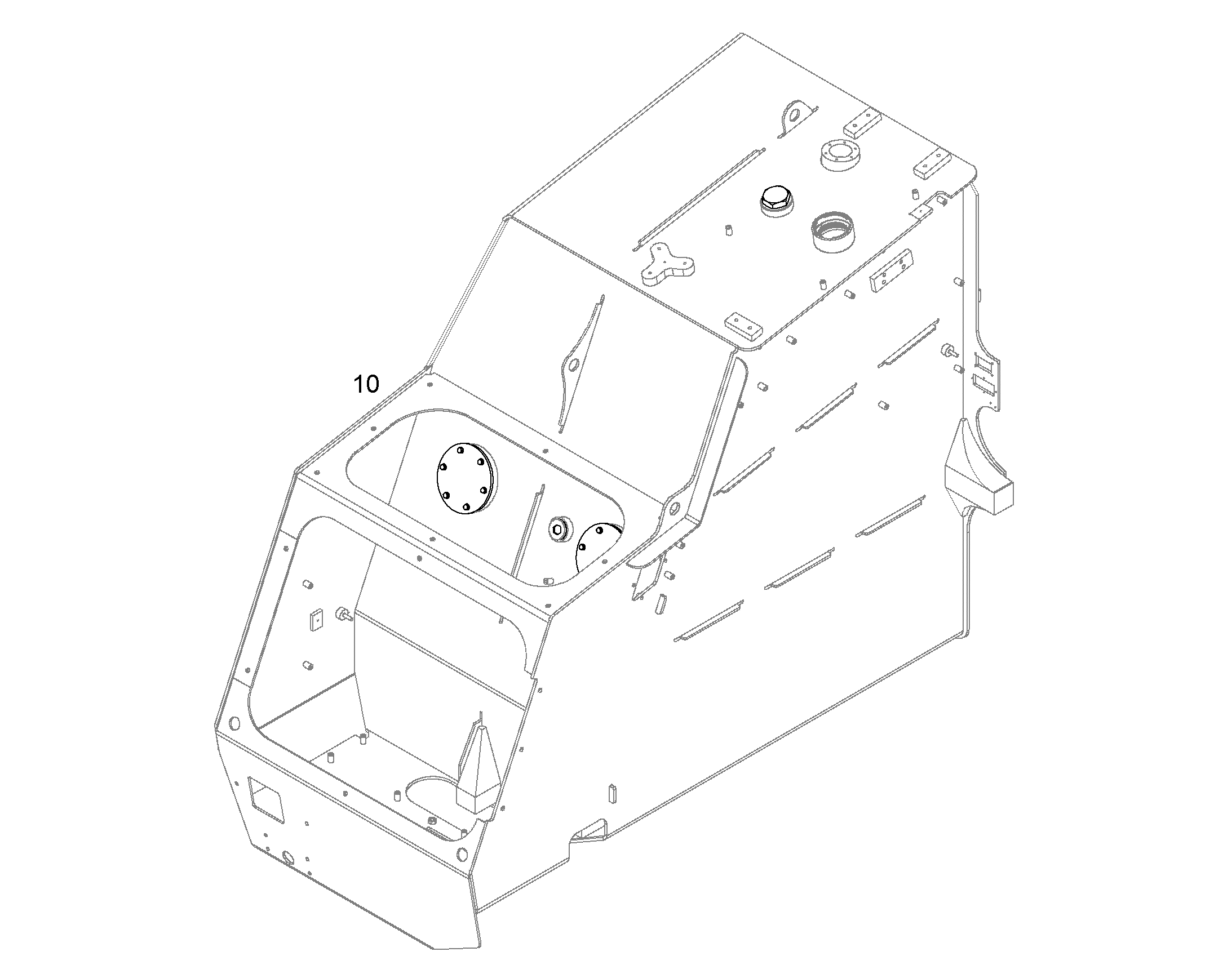 FUEL TANK (THREADED PLATE) 12195421 LIEBHERR