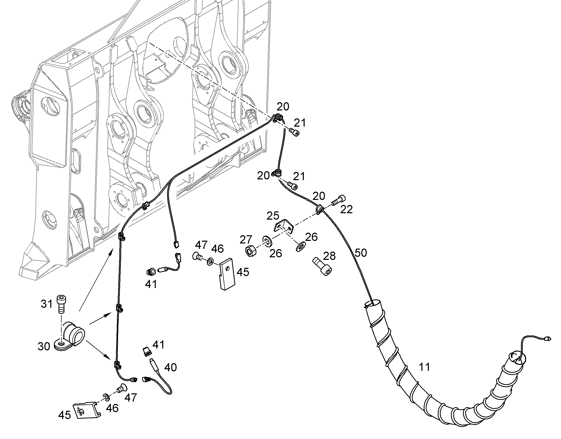WIRING HARNESS BUCKET 12715120 LIEBHERR