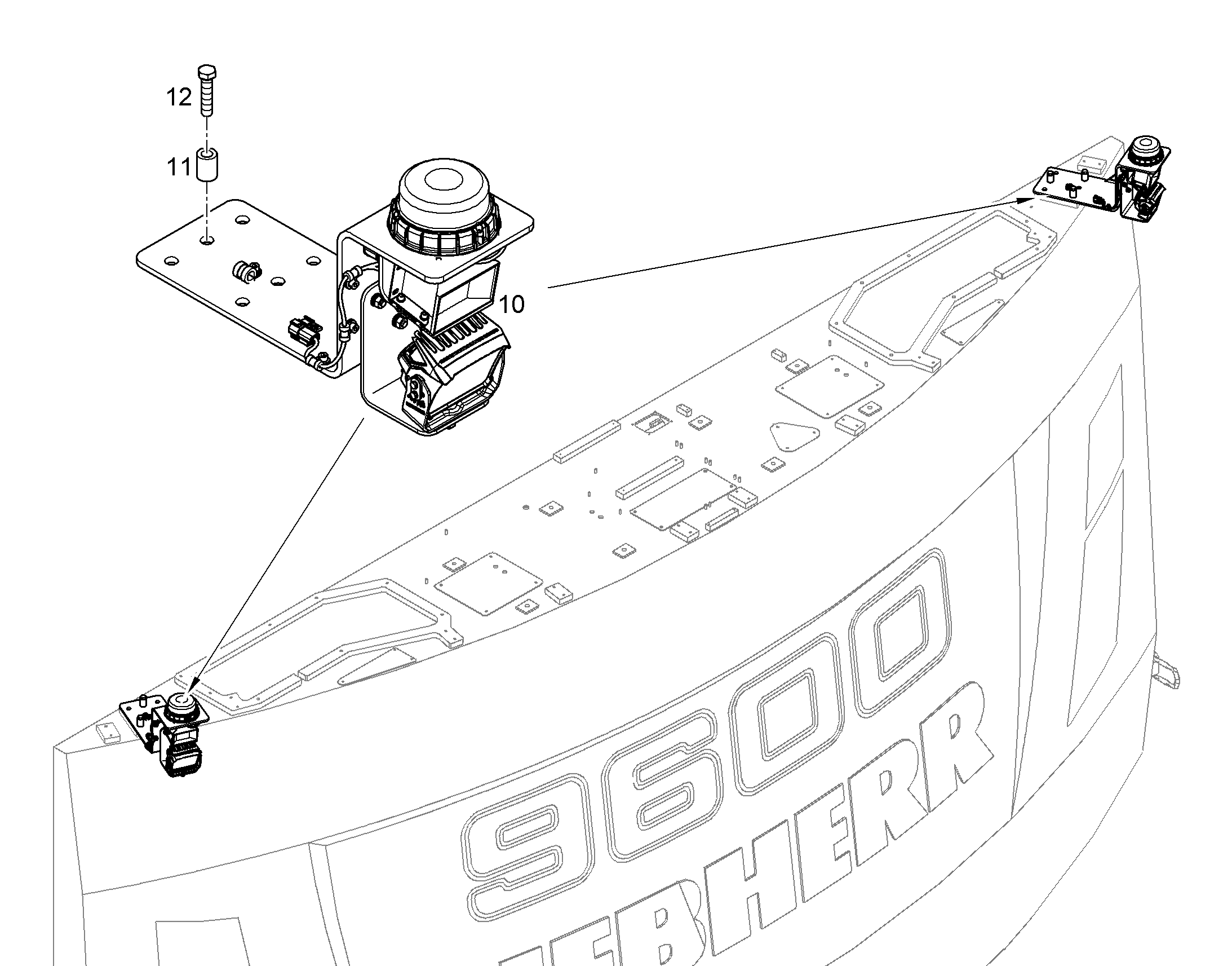 ФАРЫ ЗАДНЕГО ХОДА, УСТАНОВКА 12185639 LIEBHERR