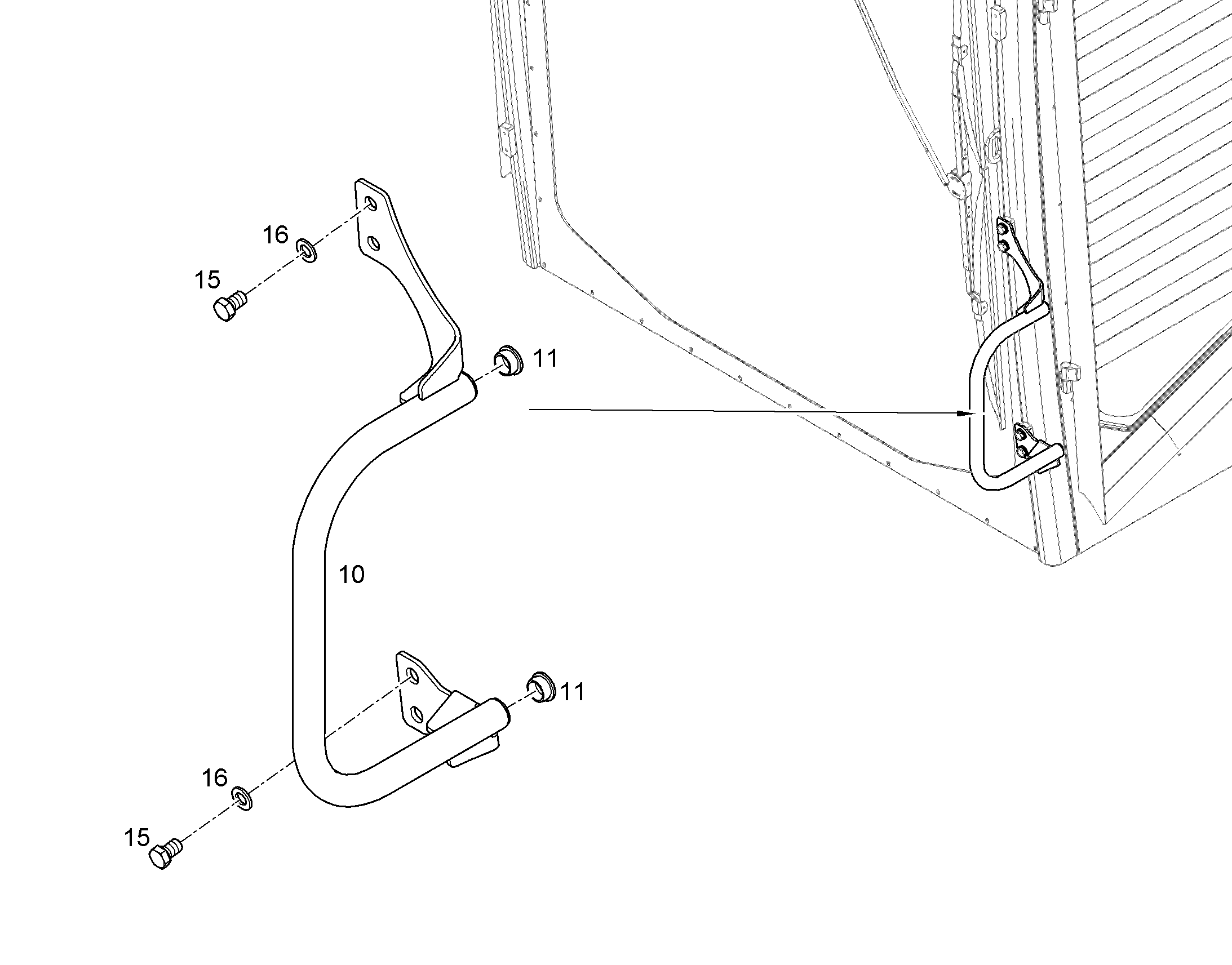 GUARD RAILING CAB 12194221 LIEBHERR