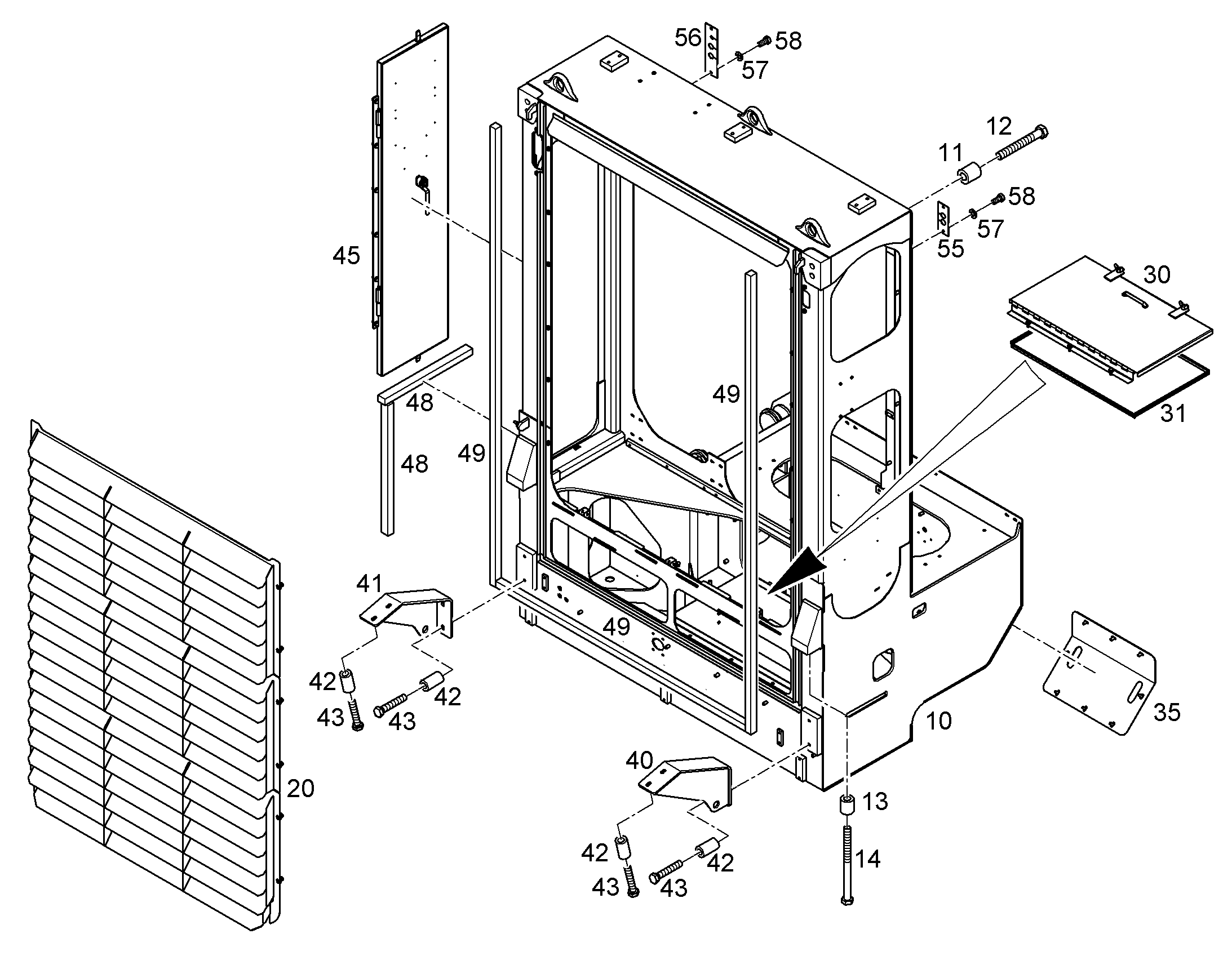 COVERING LHS BOX PP2 12188599 LIEBHERR