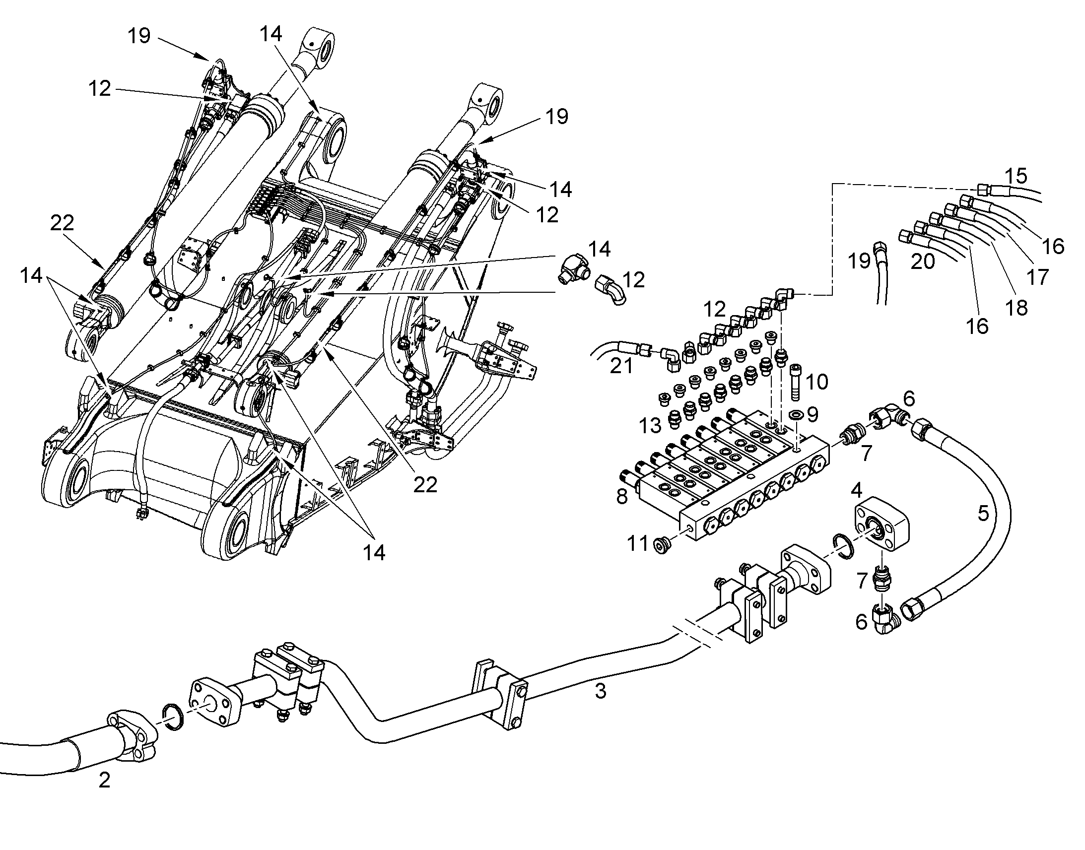 ШЛАНГ МАСЛЯНЫЙ 8X4850 5614859 LIEBHERR