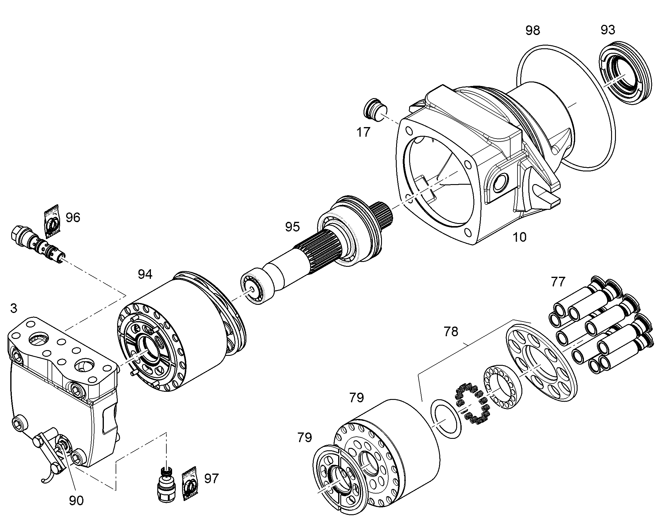 РЕМКОМПЛЕКТ ПРИВОДНОГО УЗЛА NG 125 9074416 LIEBHERR