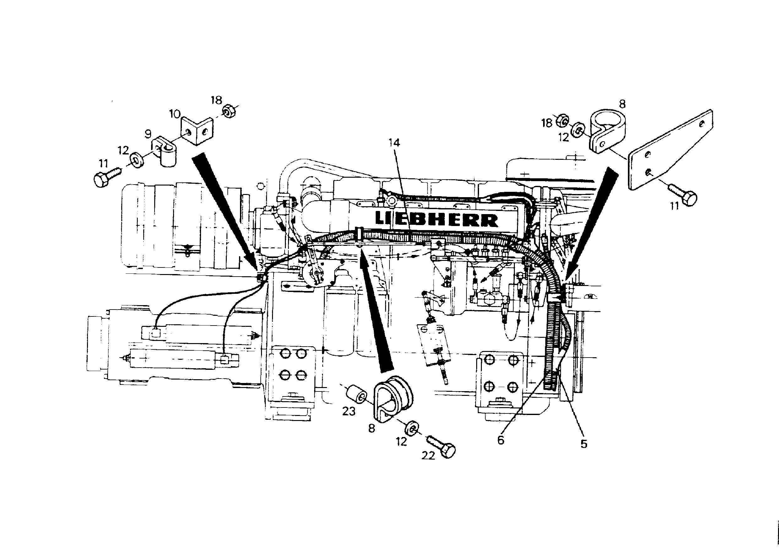 КОМПЛЕКТ КАБЕЛЕЙ ДВИГАТЕЛЯ 9201301 LIEBHERR