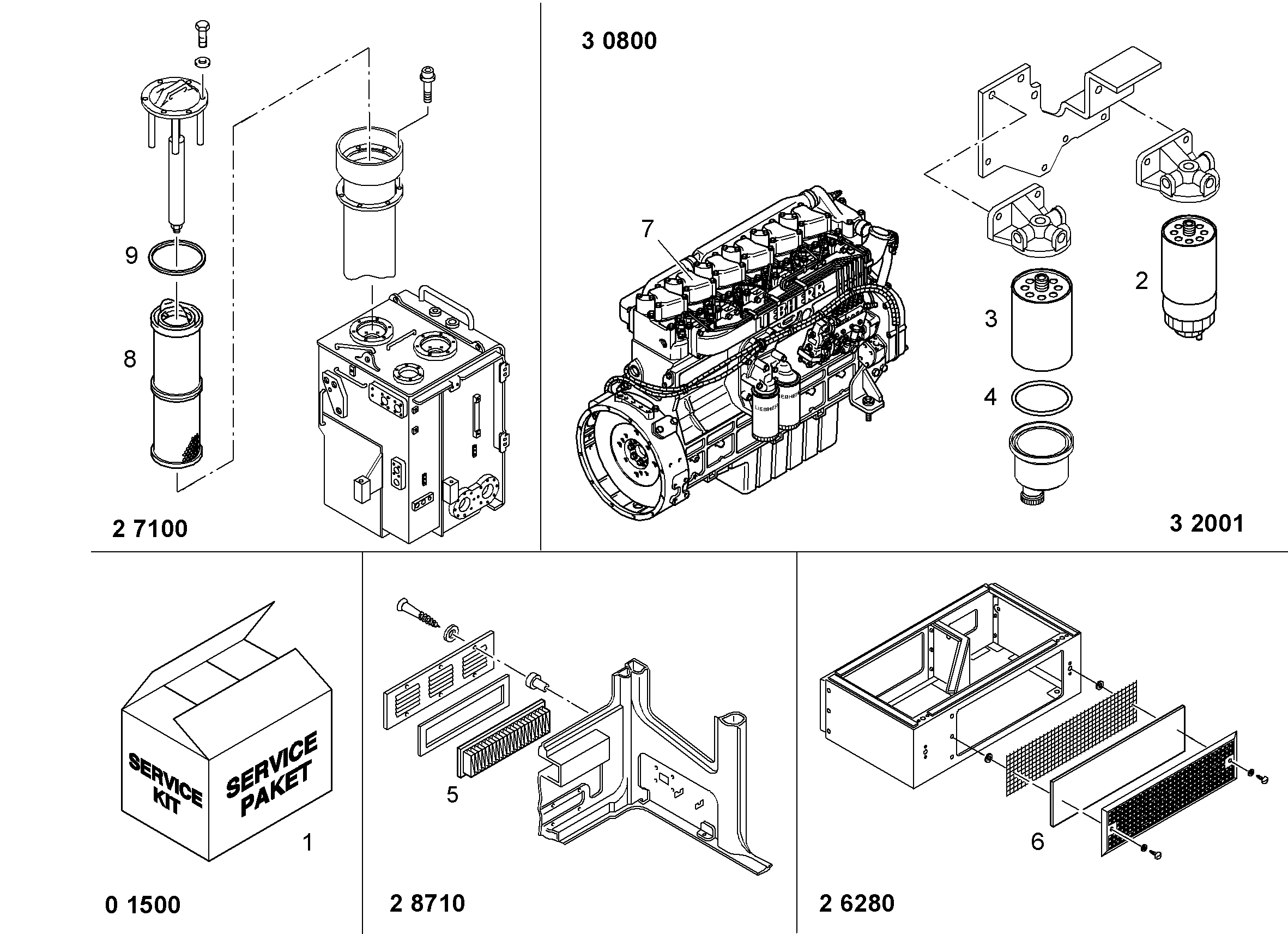 СЕРВИС-ПАКЕТ 1500-2500h 9876607 LIEBHERR