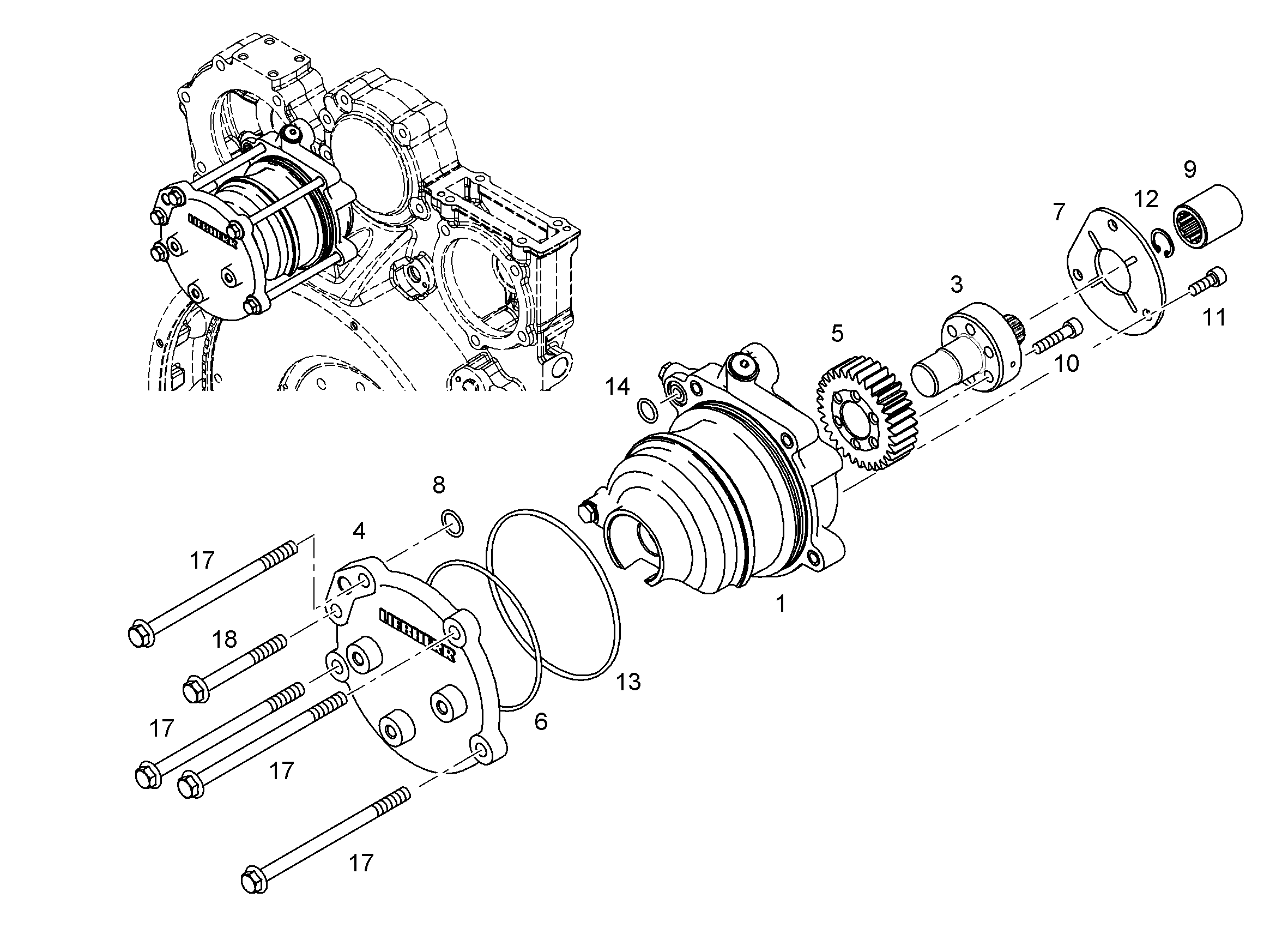 КОРПУС В СБОРЕ 10116150 LIEBHERR