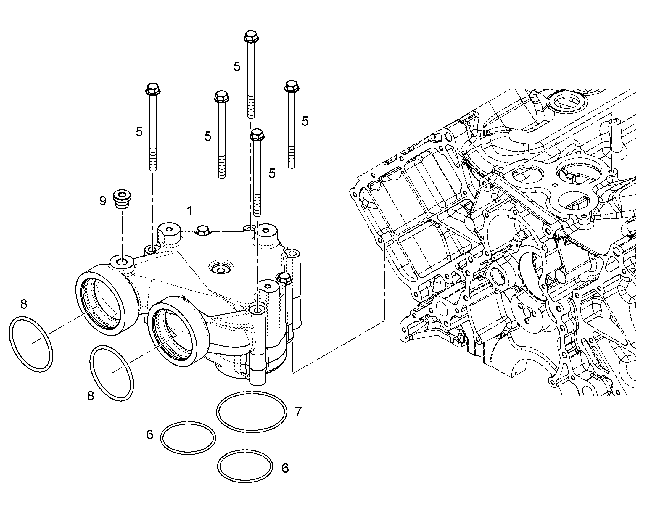 КОРПУС ТЕРМОСТАТА МОНТИРОВАН 10117530 LIEBHERR