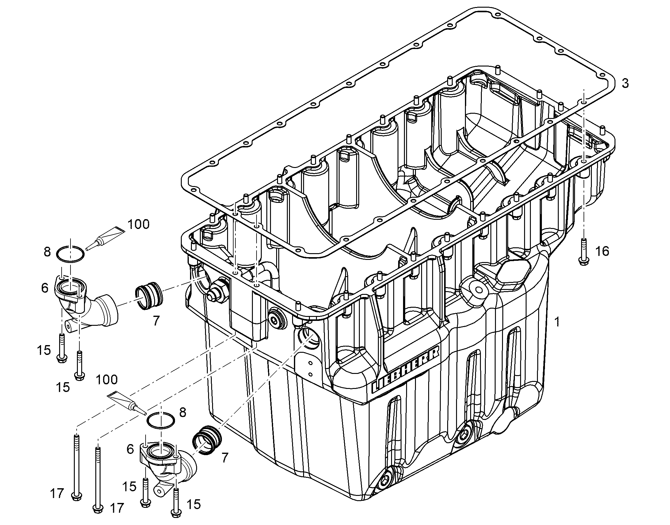 МАСЛЯНЫЙ ПОДДОН МОНТИРОВАН 11364229 LIEBHERR