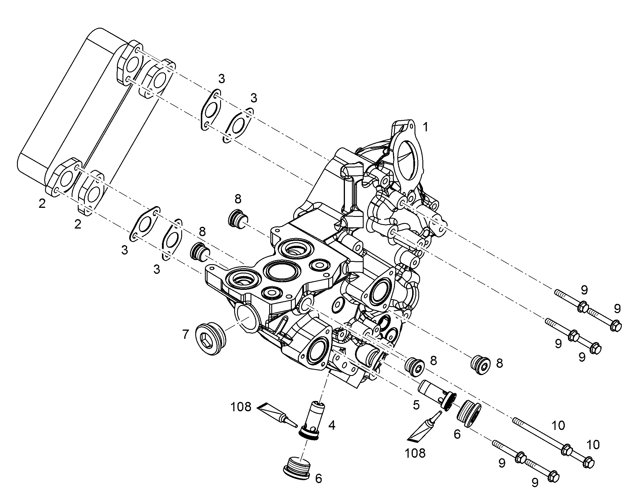 КОРПУС ОХЛАДИТЕЛЯ МАСЛА 10152431 LIEBHERR