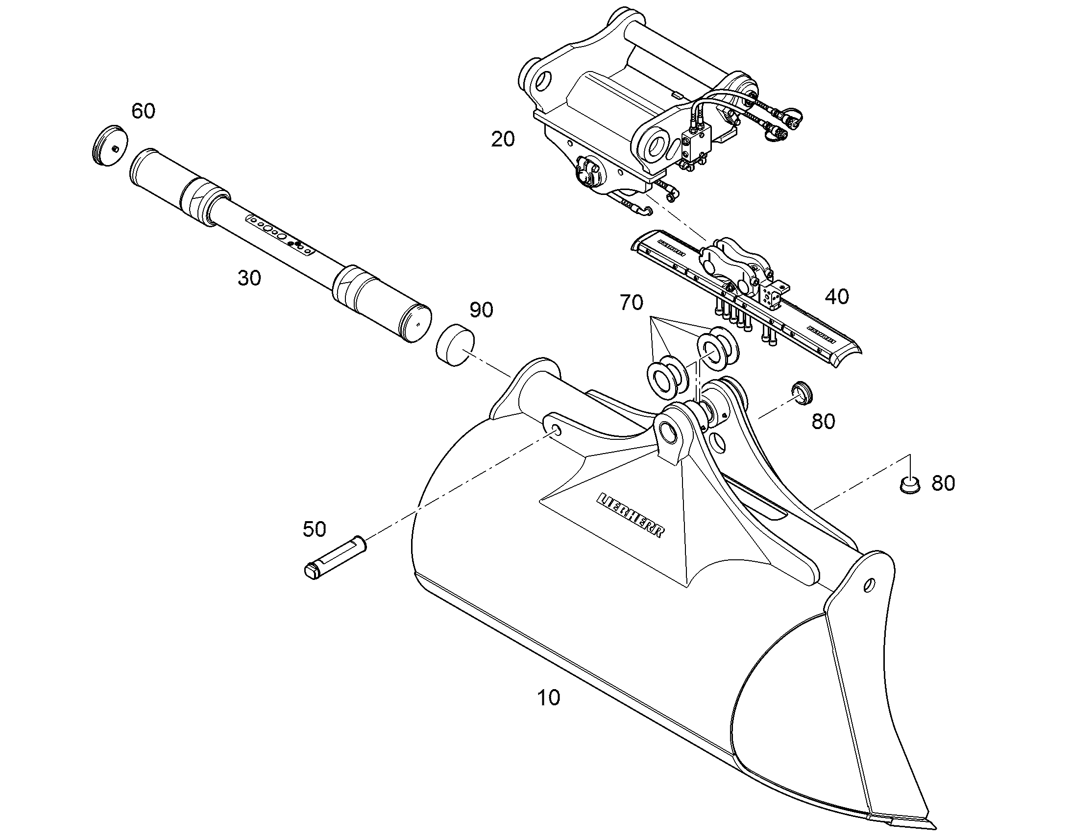 KОВШ ПОВОРОТНЫЙ 1600mm 1,35m³ 9289327 LIEBHERR
