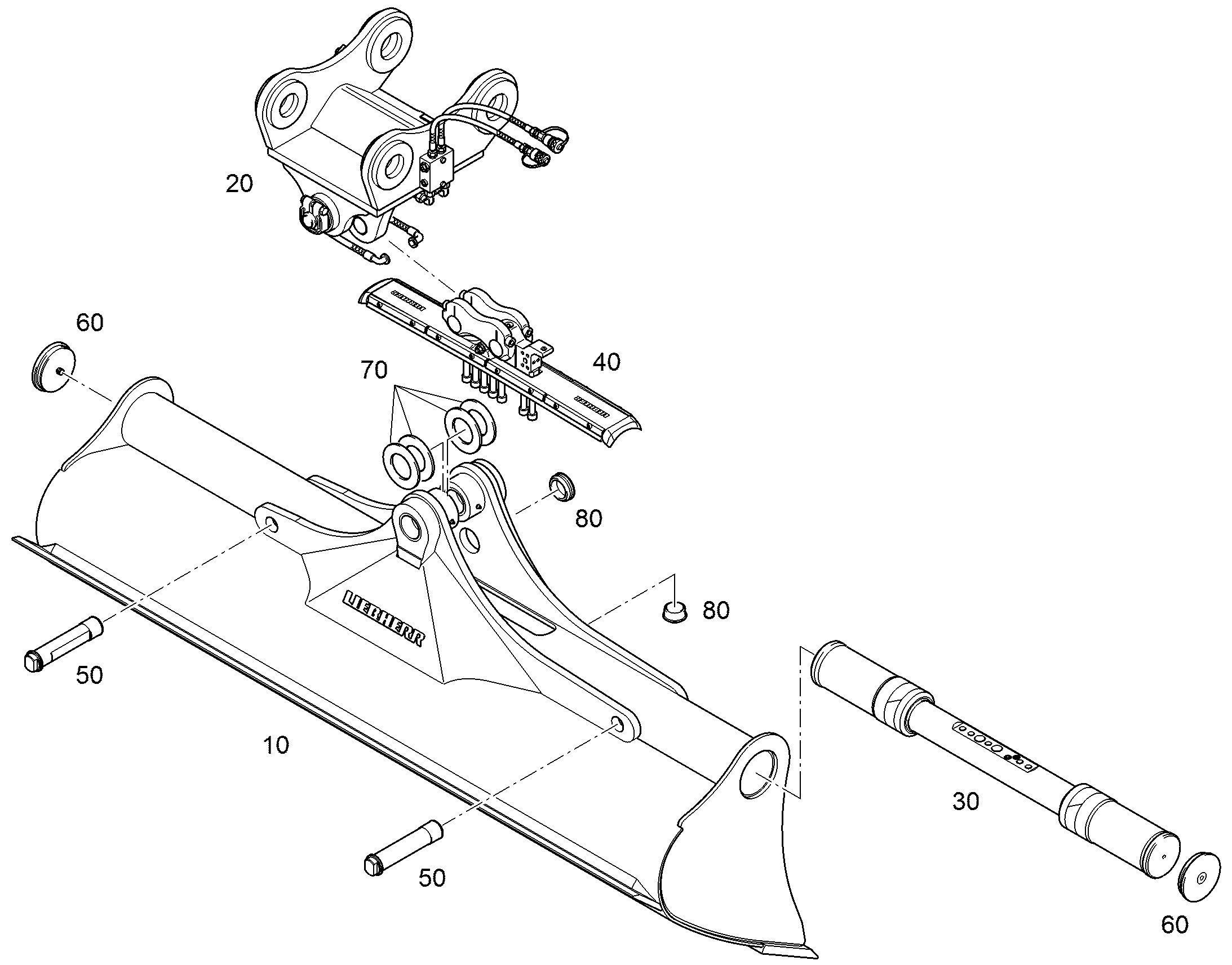 КОВШ КАНАВООЧИСТИТЕЛЯ 2400mm 0,85m³ 9589772 LIEBHERR