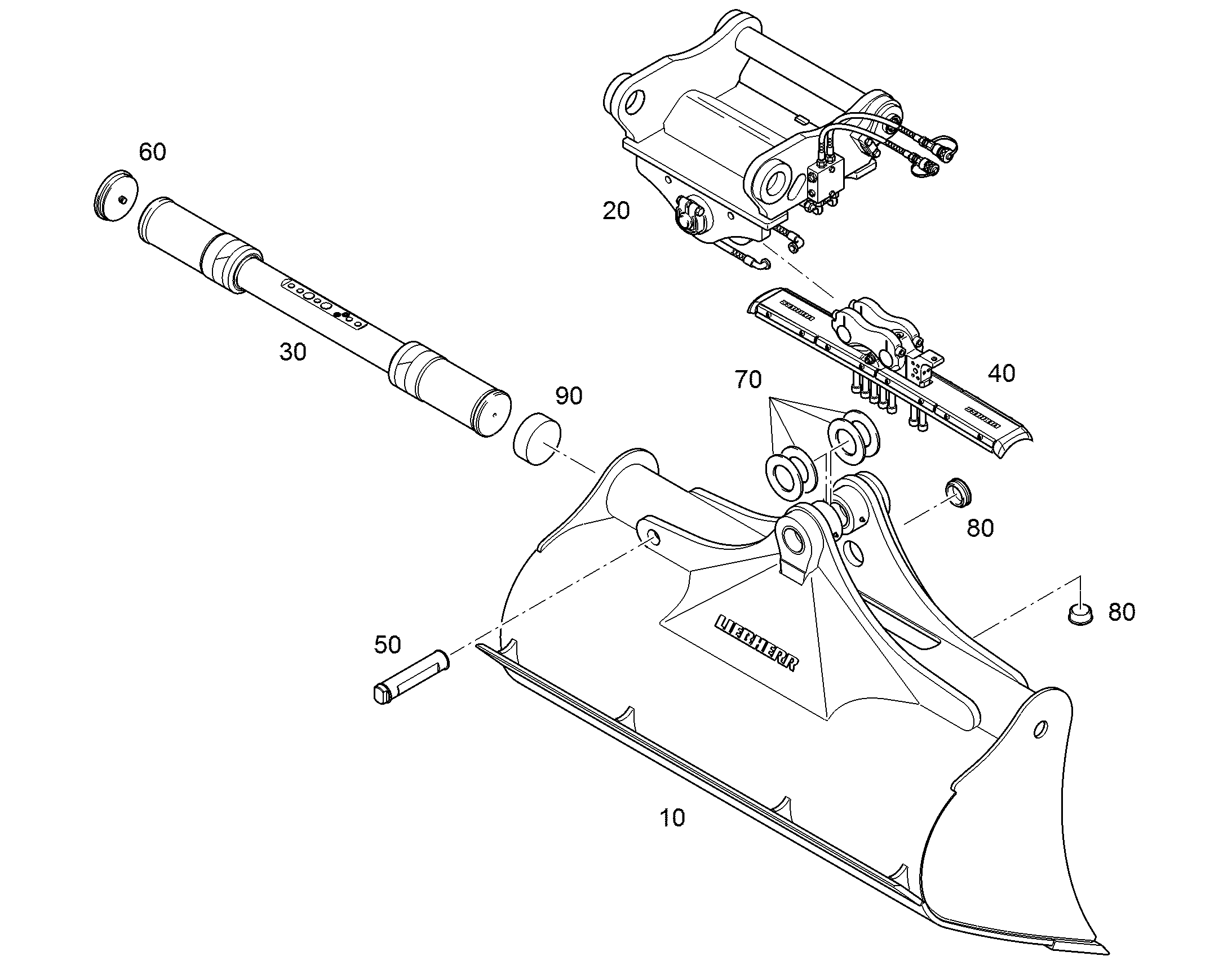 КОВШ КАНАВООЧИСТИТЕЛЯ 1600mm 0,8m³ 9288334 LIEBHERR