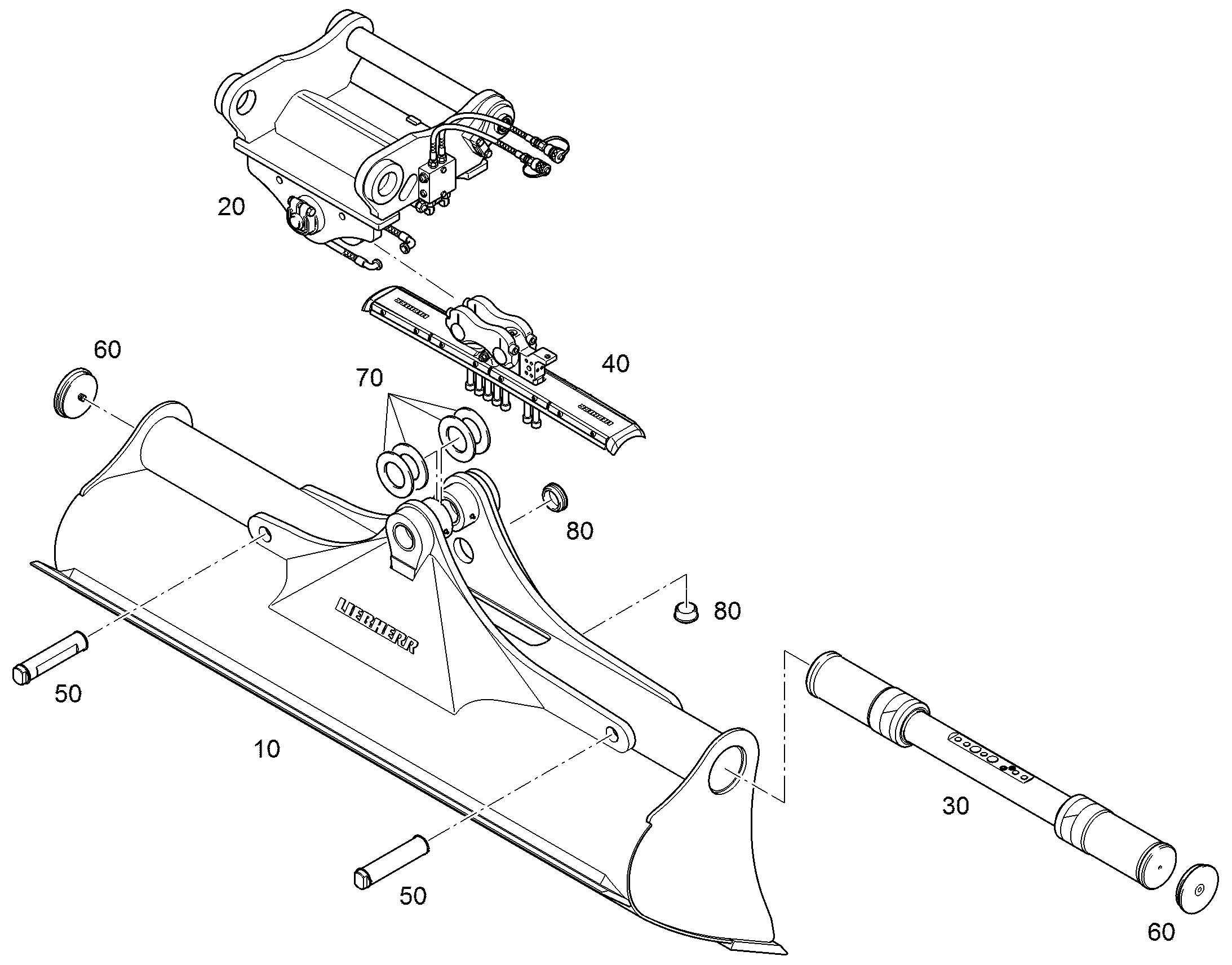 КОВШ КАНАВООЧИСТИТЕЛЯ 2200mm 0,8m³ 9585054 LIEBHERR