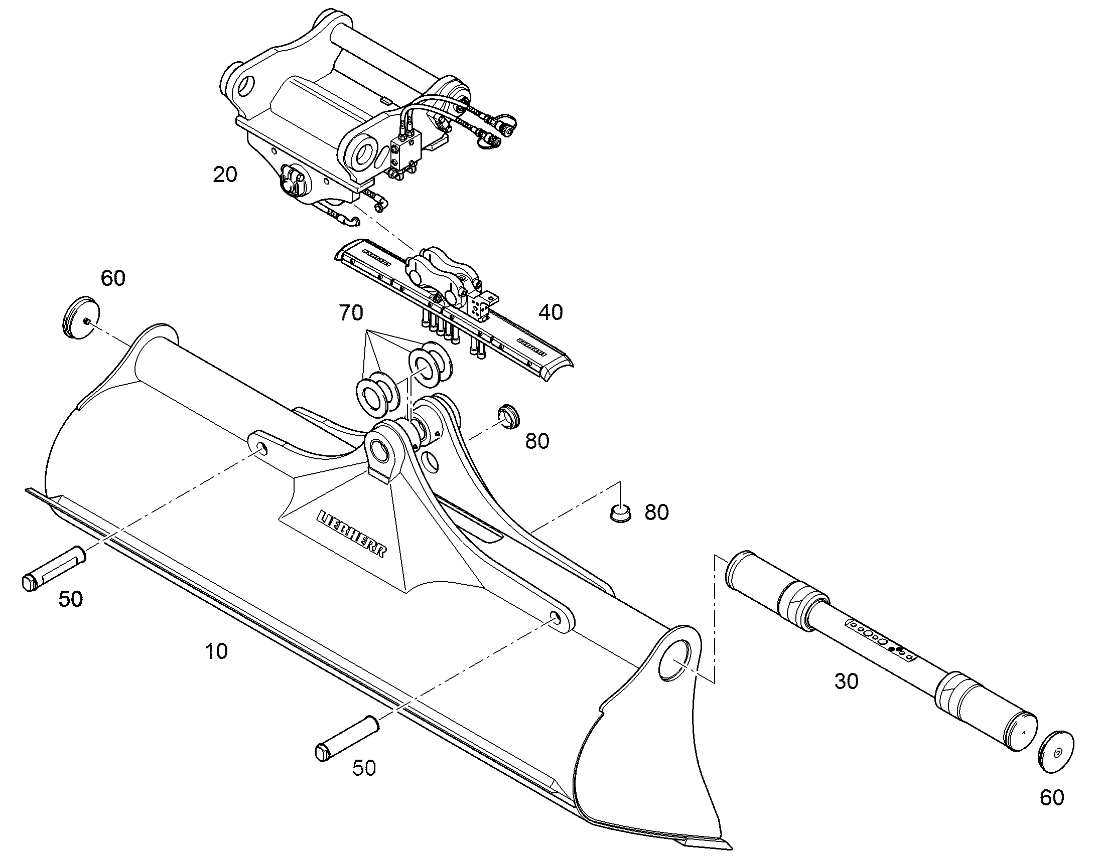 КОВШ КАНАВООЧИСТИТЕЛЯ 2400mm 1,25m³ 9587866 LIEBHERR