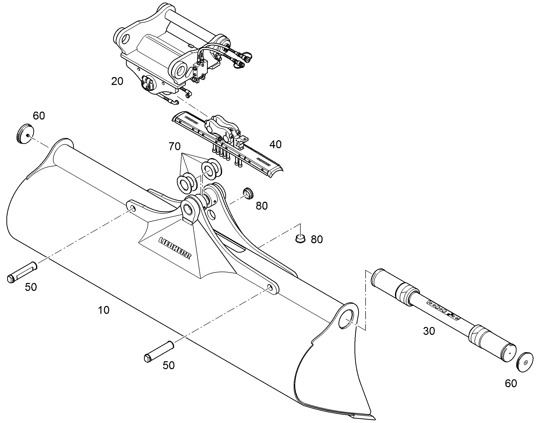КОВШ КАНАВООЧИСТИТЕЛЯ 2800mm 1,85m³ 9600901 LIEBHERR