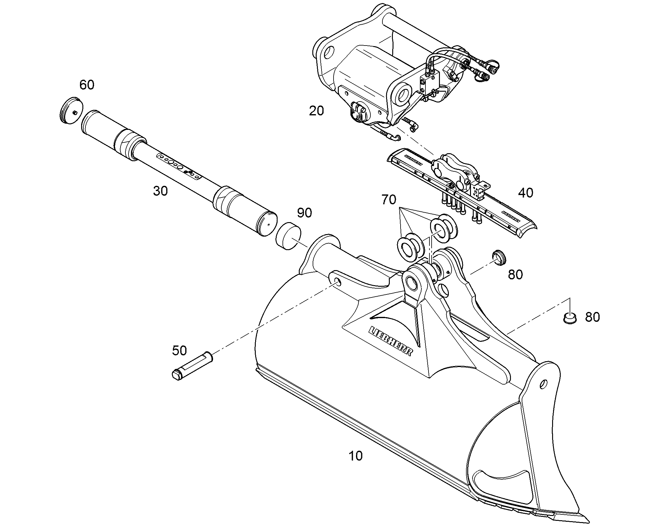 KОВШ ПОВОРОТНЫЙ HD 1600mm 1m³ 94006318 LIEBHERR