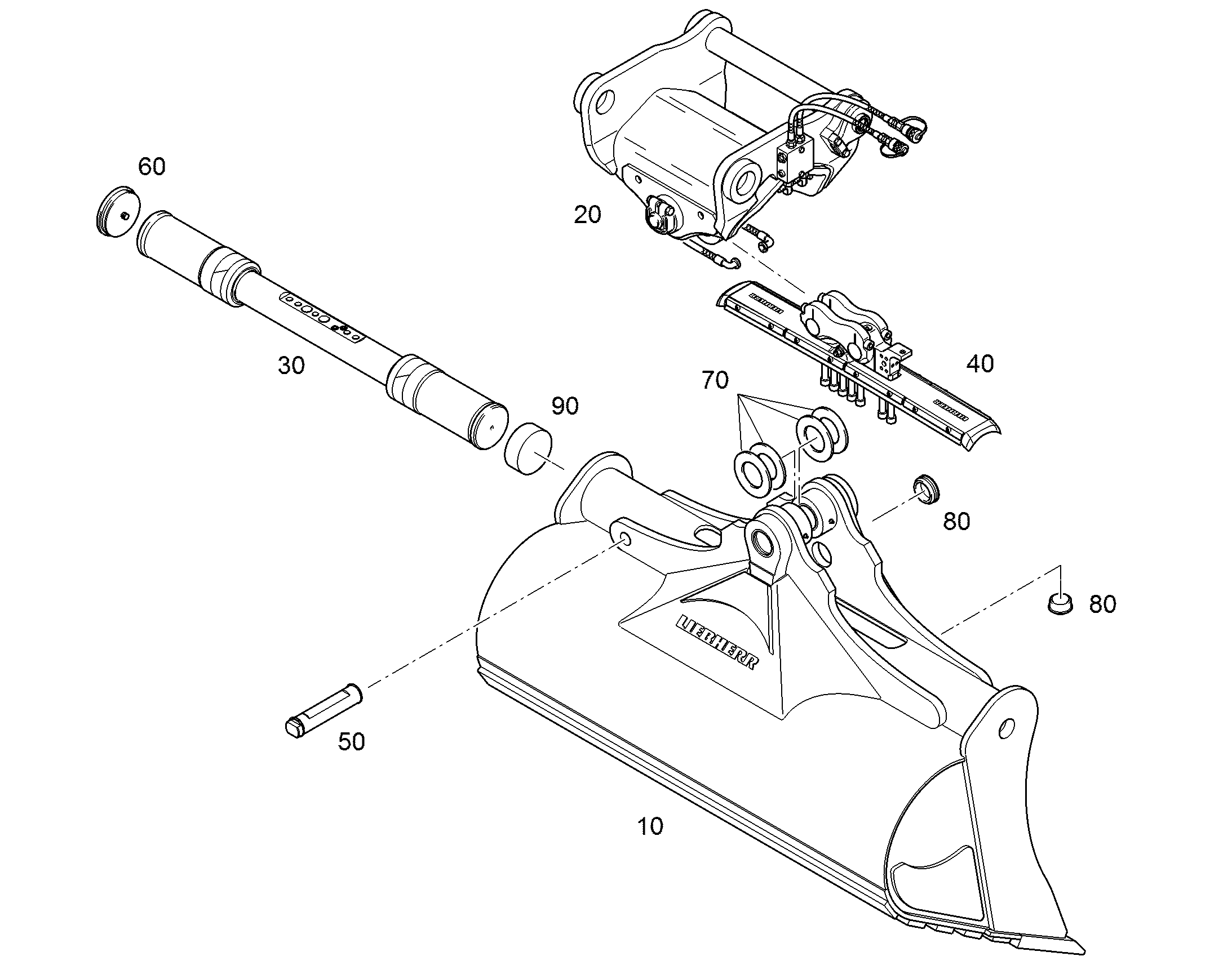 KОВШ ПОВОРОТНЫЙ HD 1600mm 0,8m³ 94056449 LIEBHERR
