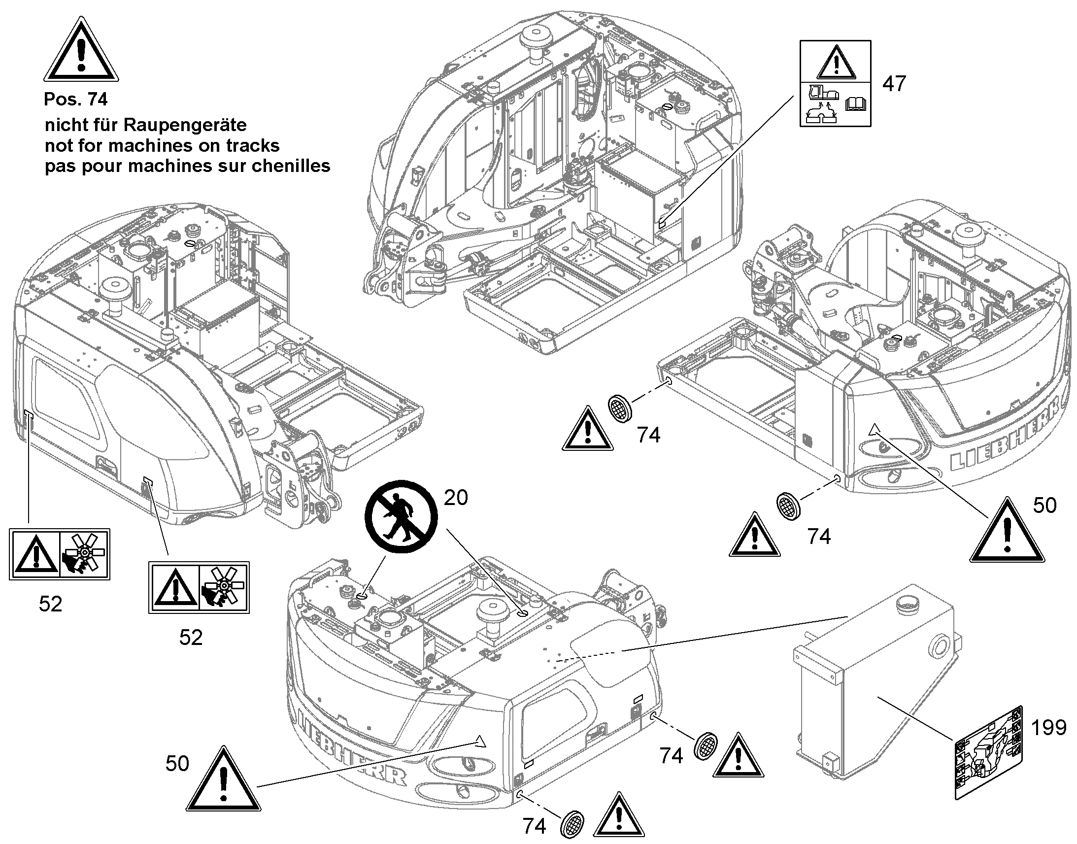 НАКЛЕЙКА ДЛЯ ОСТАНОВА ДВИГ. 120mmX60mm 94033708 LIEBHERR