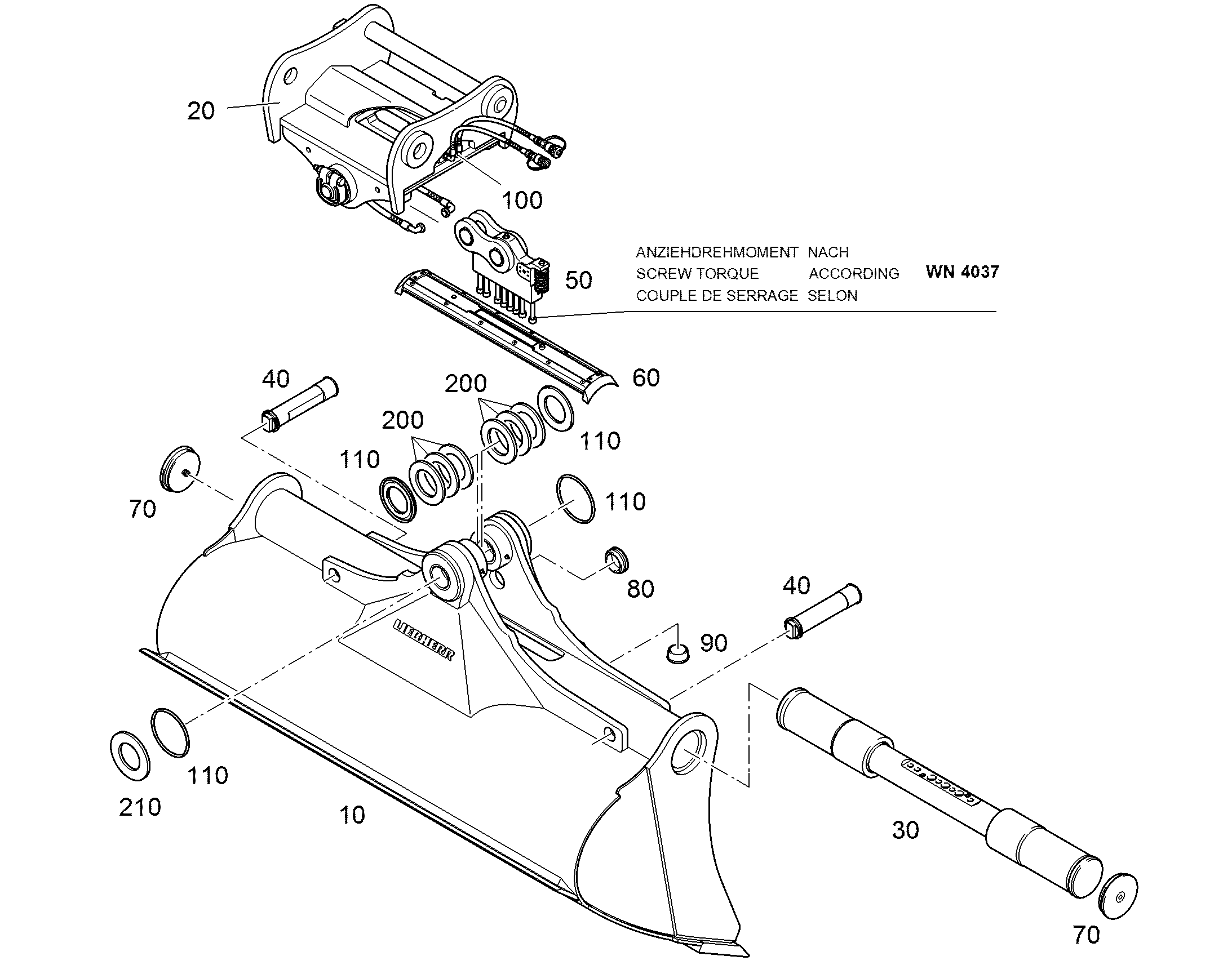 КОВШ КАНАВООЧИСТИТЕЛЯ 2200mm 1,65m³ 9587216 LIEBHERR