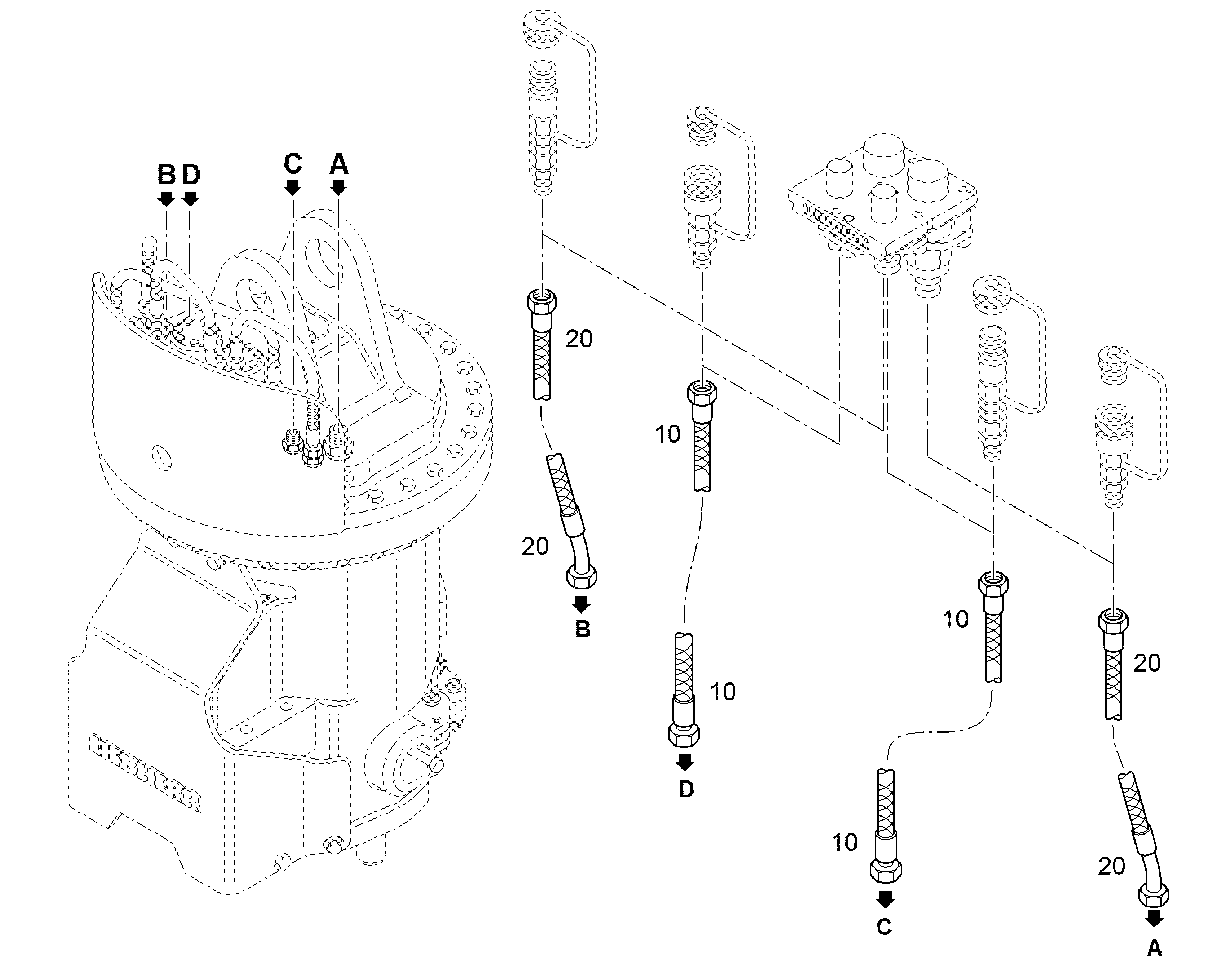 ШЛАНГ 20X1300 11006444 LIEBHERR