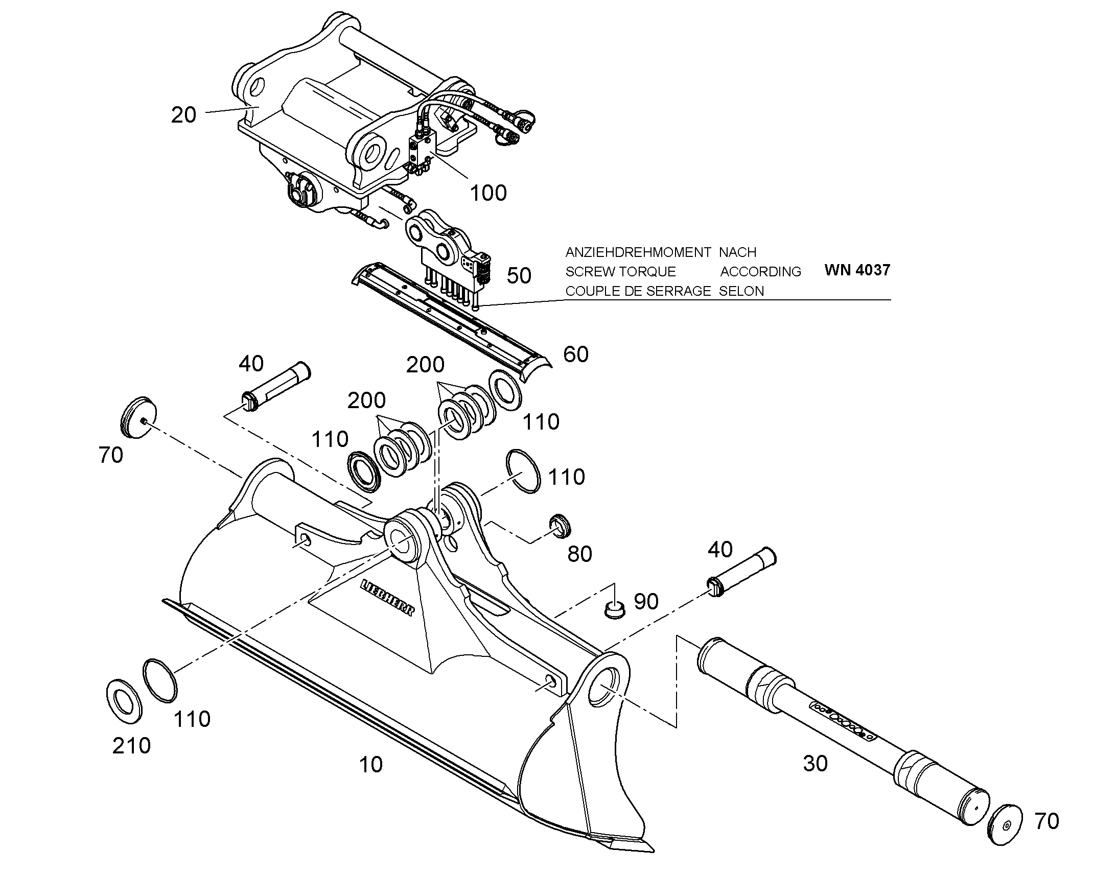 КОВШ КАНАВООЧИСТИТЕЛЯ 2000mm 1,2m³ 9631527 LIEBHERR