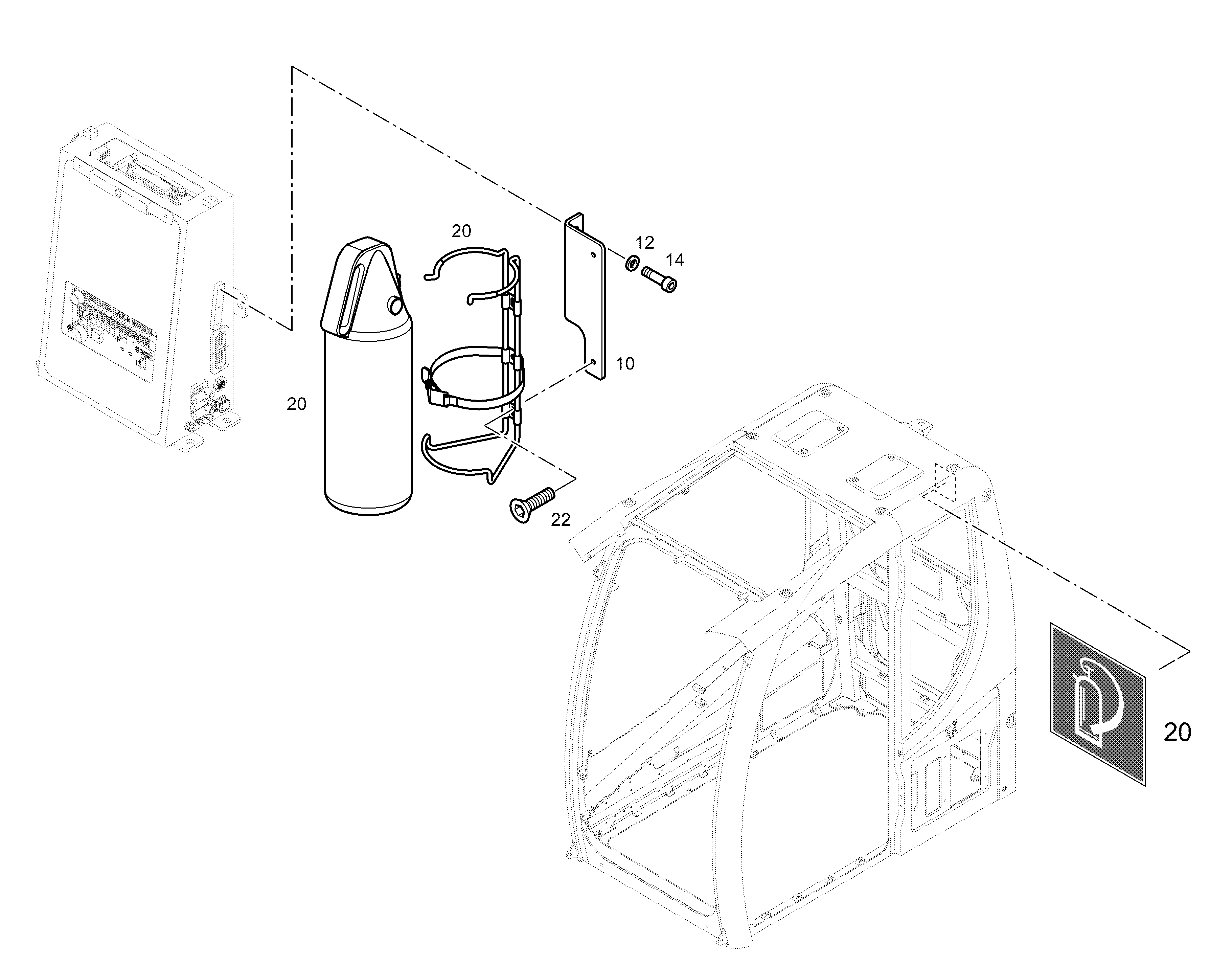 МОНТАЖ ОГНЕТУШИТЕЛЯ 12876461 LIEBHERR