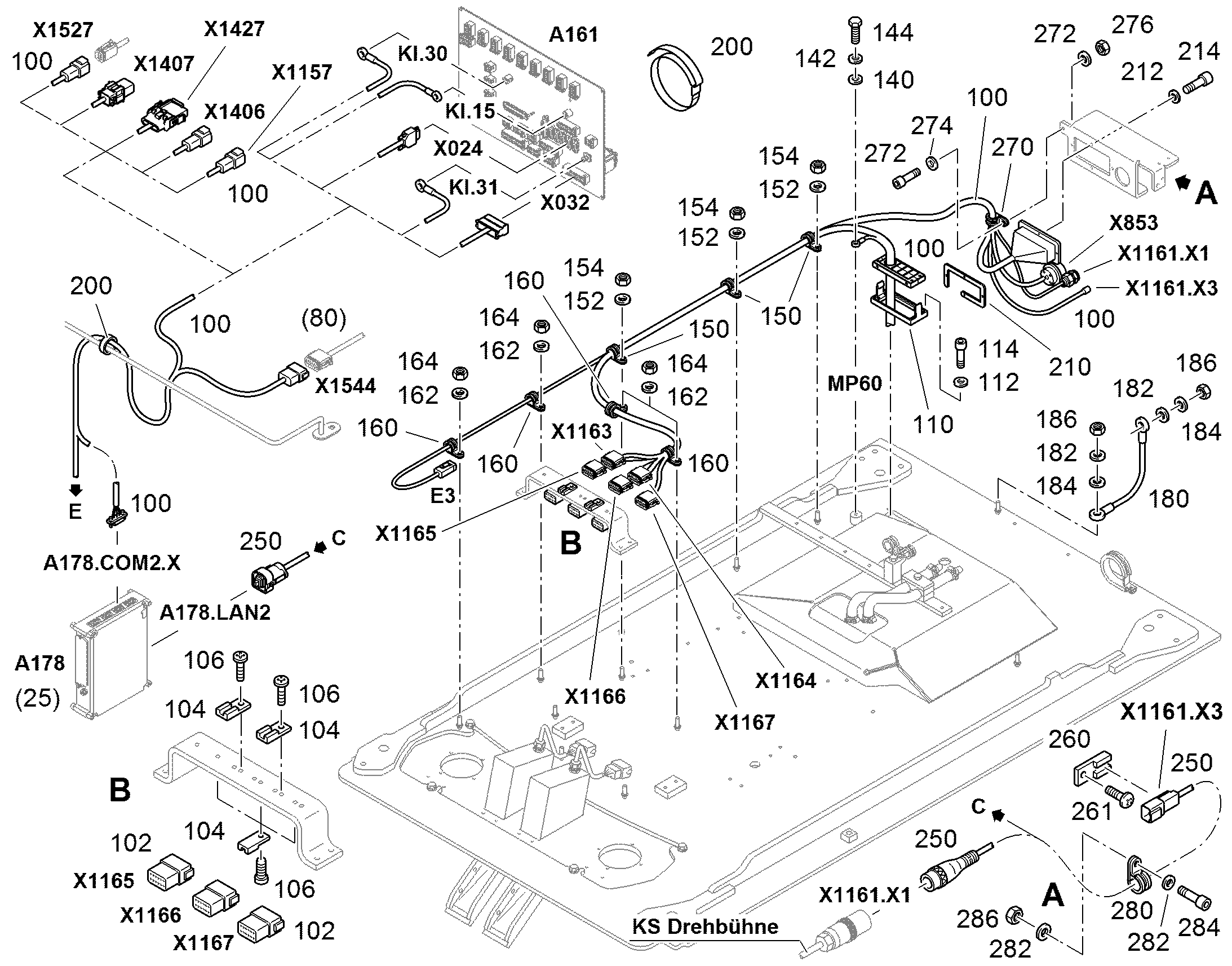 КАБЕЛЬ СОЕДИНЕНИЯ С КОРПУСОМ 11816602 LIEBHERR