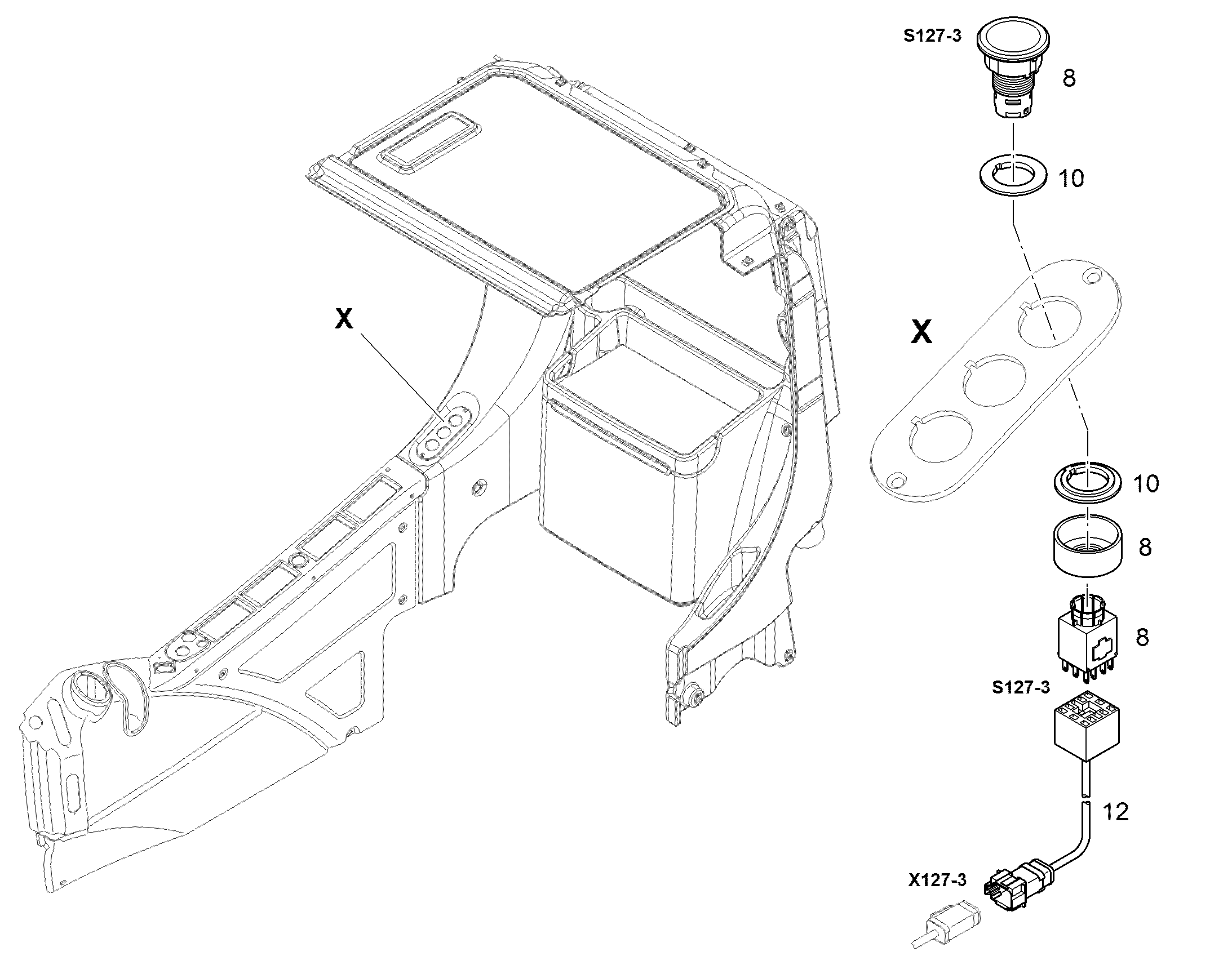 ПЕРЕКЛЮЧАТЕЛЬ В СБОРЕ S127-3 11378920 LIEBHERR