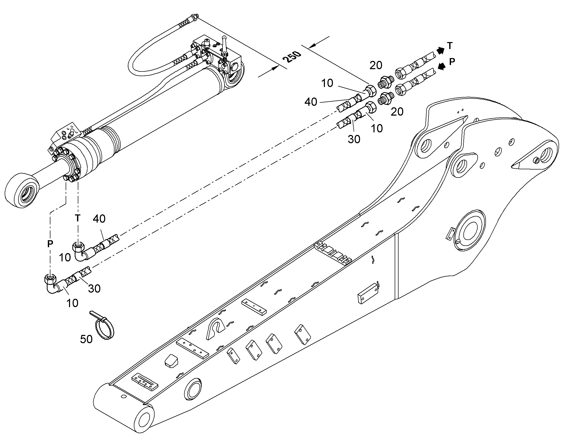ШЛАНГ УПРАВЛЕНИЯ 8X2470 12251622 LIEBHERR