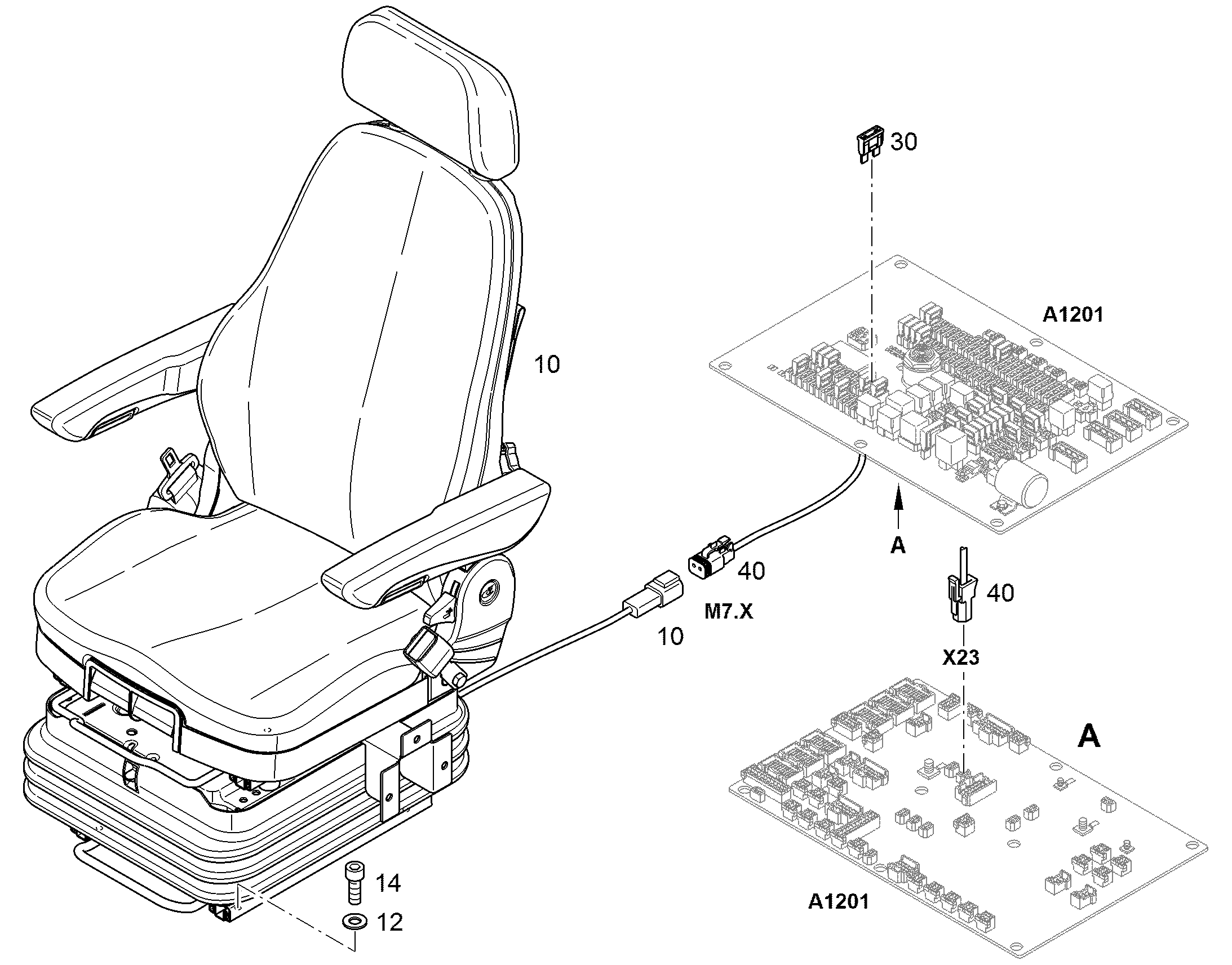 КРЕСЛО ВОДИТЕЛЯ С ПОДЛОКОТН. 11698620 LIEBHERR