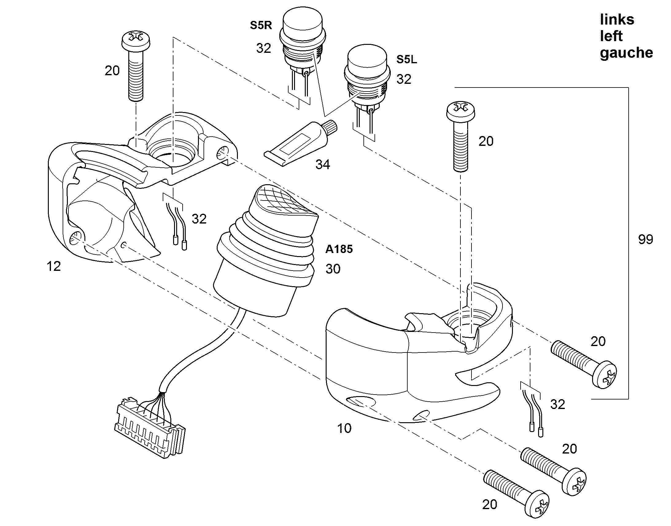 JOYSTICKHANDLE KIT LEFT 12444697 LIEBHERR