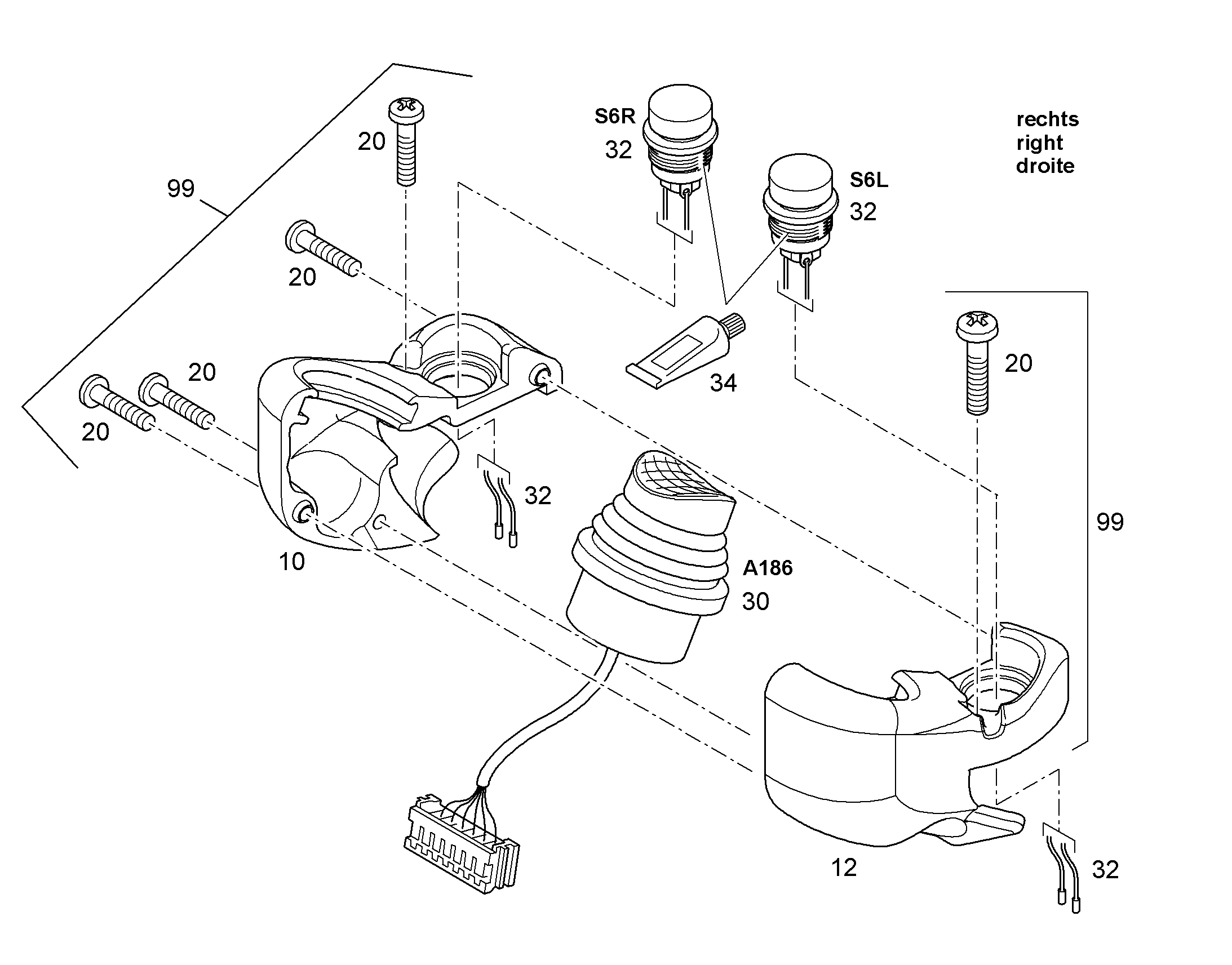 JOYSTICKHANDLE KIT RIGHT 12444708 LIEBHERR