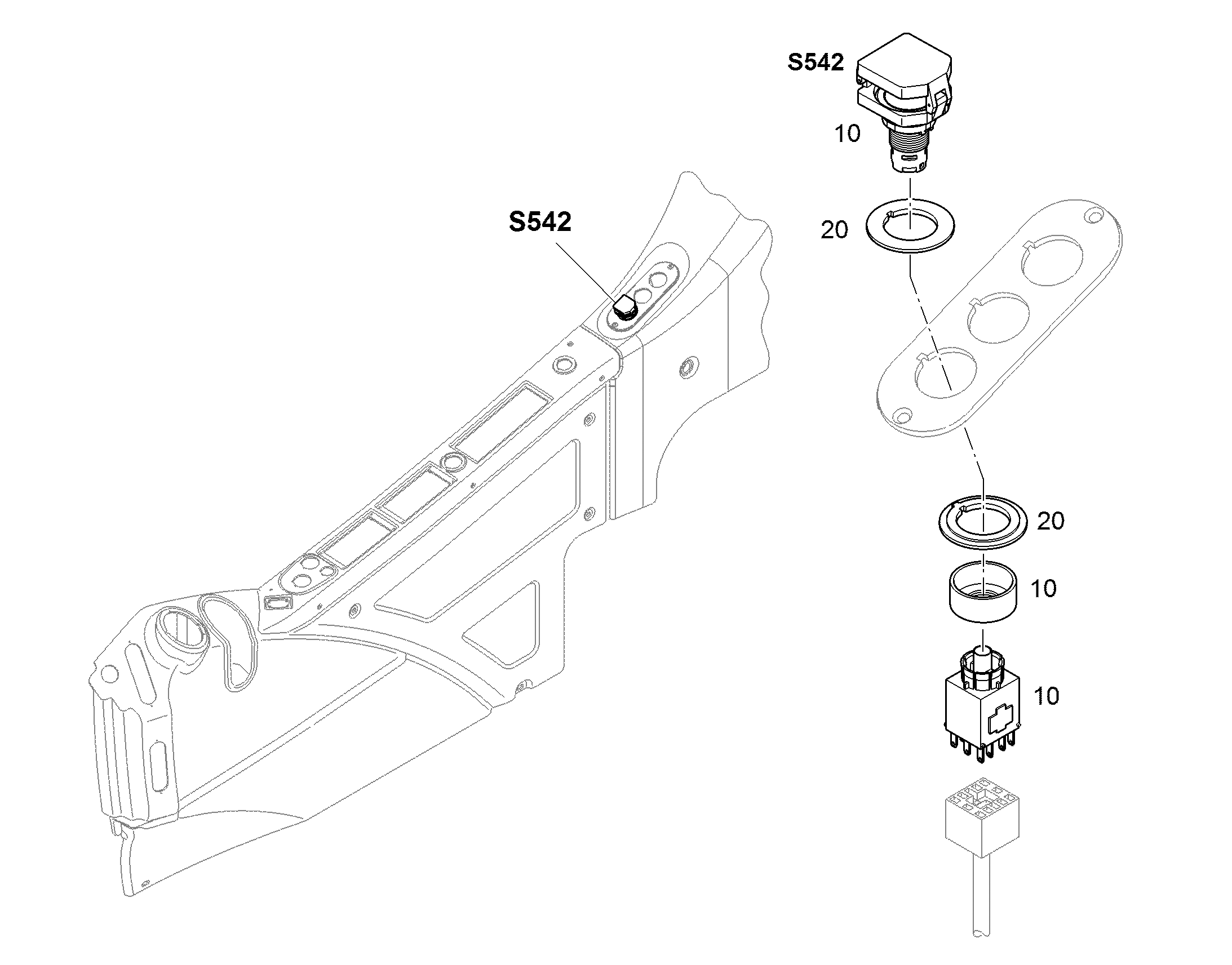 ПЕРЕКЛЮЧАТЕЛЬ В СБОРЕ S42 10080466 LIEBHERR