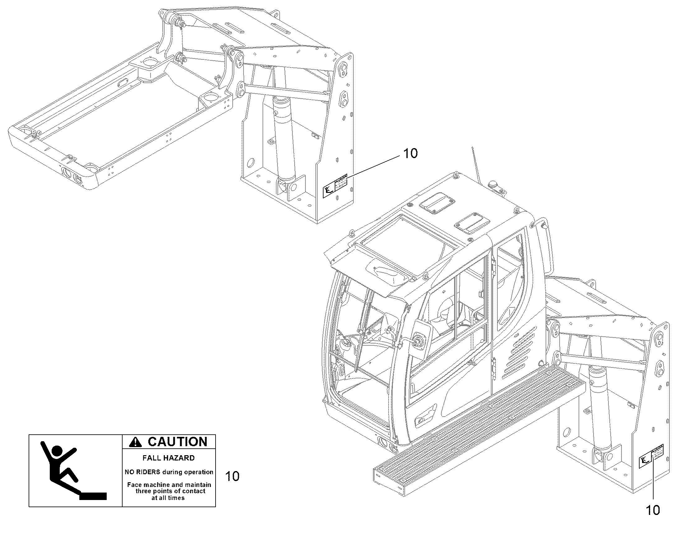 ЗНАК ПРЕДУПРЕЖДАЮЩИЙ ABSTURZGEFAHR 150mmX60mm 94002153 LIEBHERR