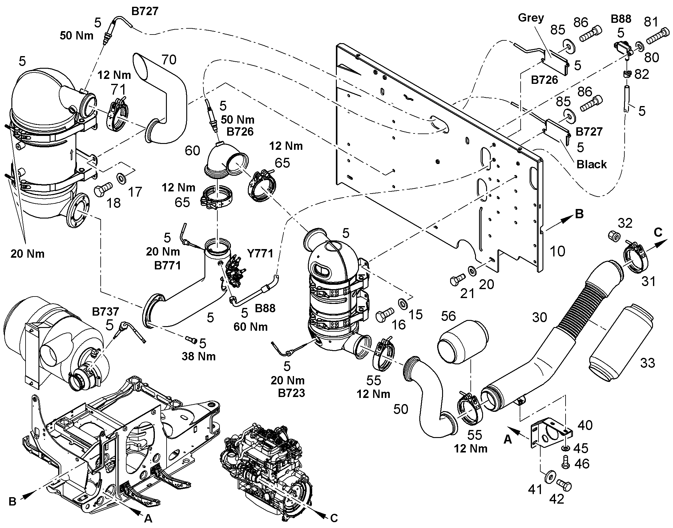 ВЫХЛОПНАЯ СИСТЕМА DOC ONLY - SCR 9647641 LIEBHERR