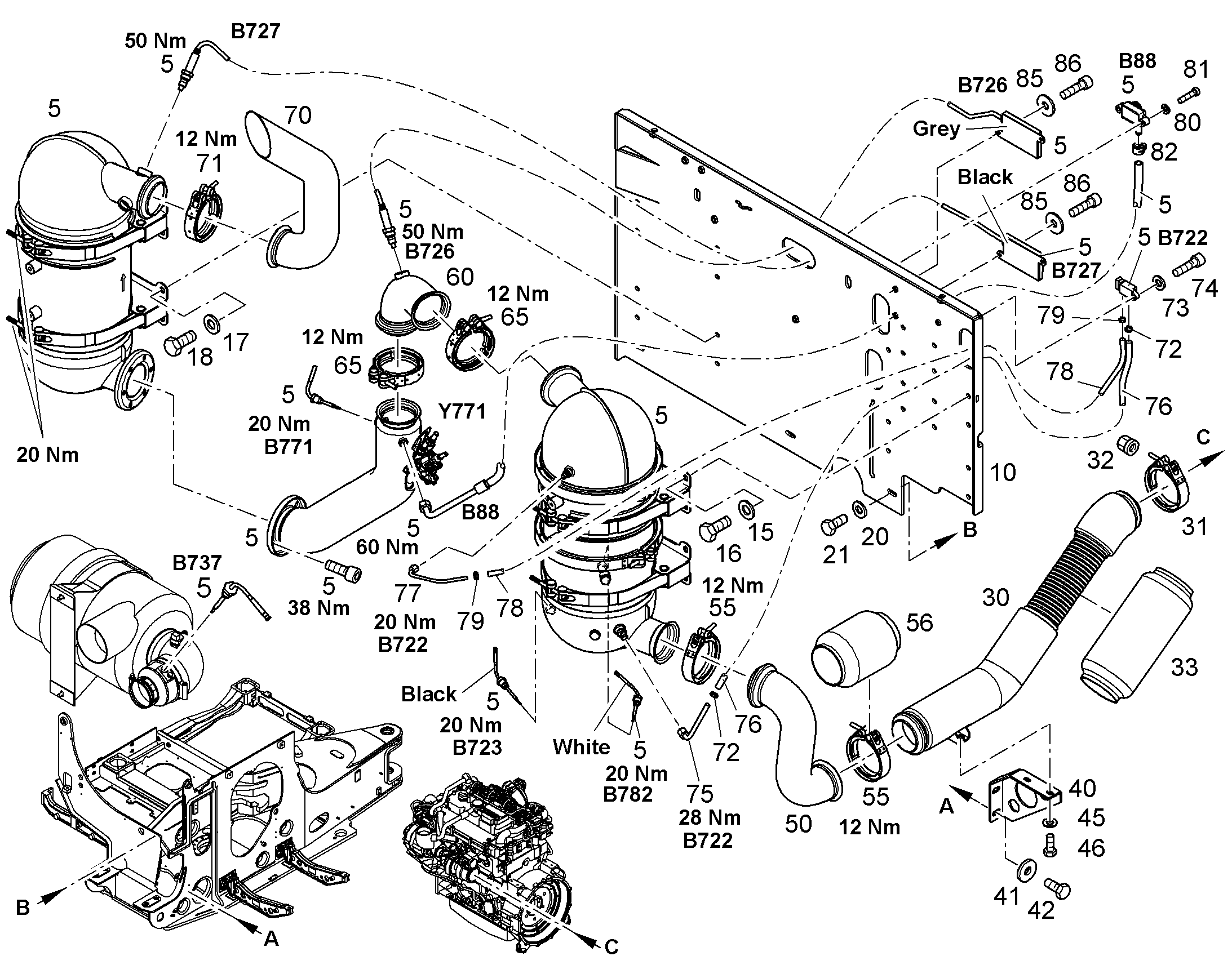 ВЫХЛОПНАЯ СИСТЕМА DPF - SCR 9647642 LIEBHERR