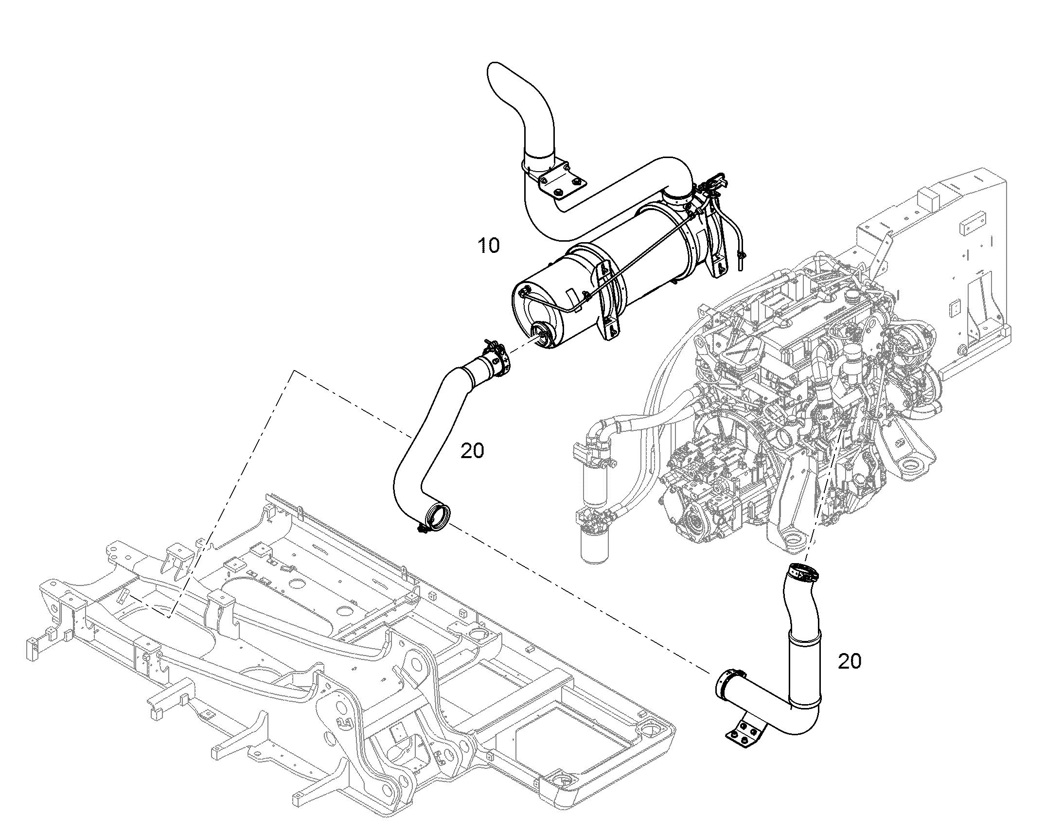 ГЛУШИТЕЛЬ УСТАНОВКА 10845447 LIEBHERR
