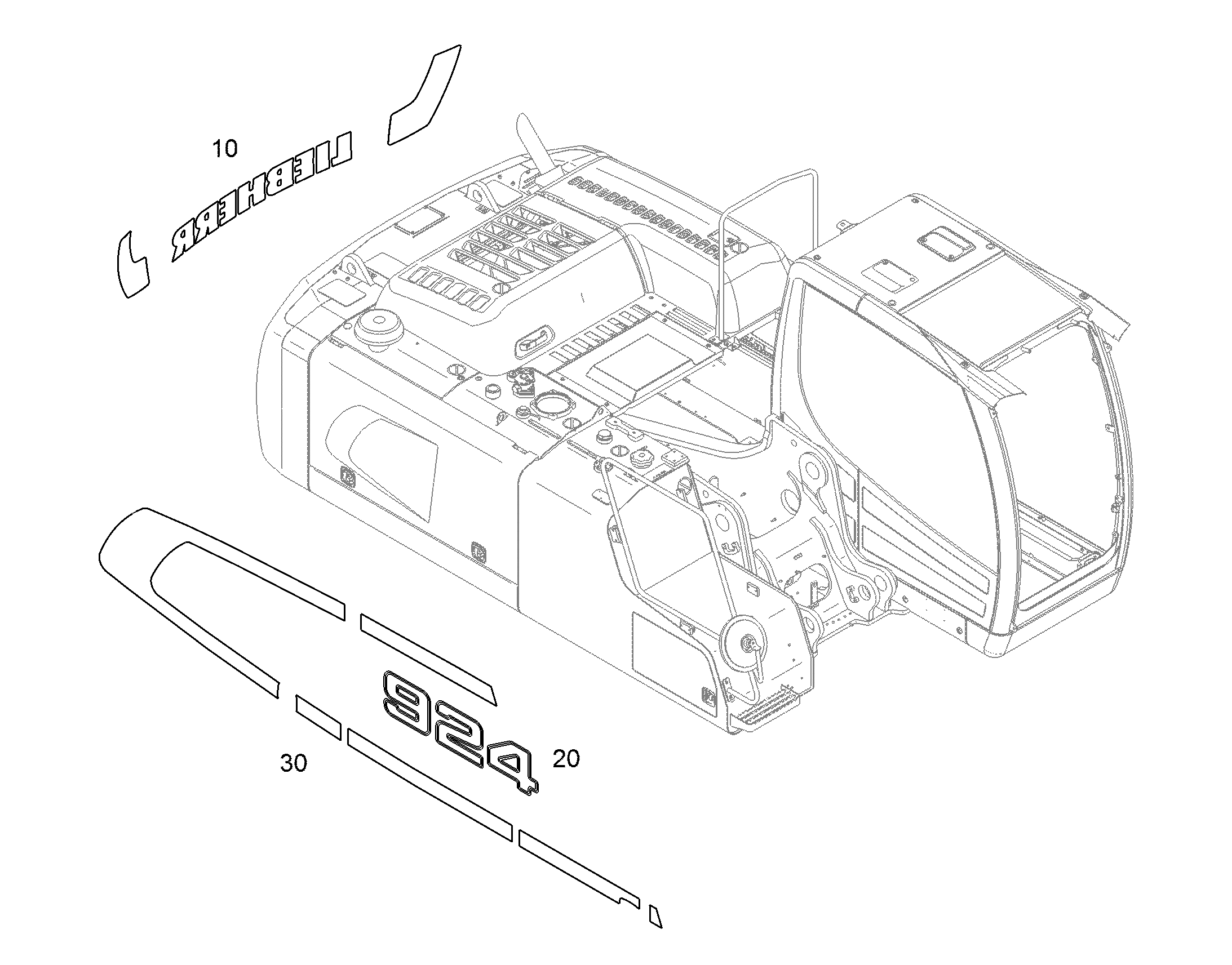 ТАБЛИЧКИ АНГЛИЙСКИЙ R924 10851435 LIEBHERR