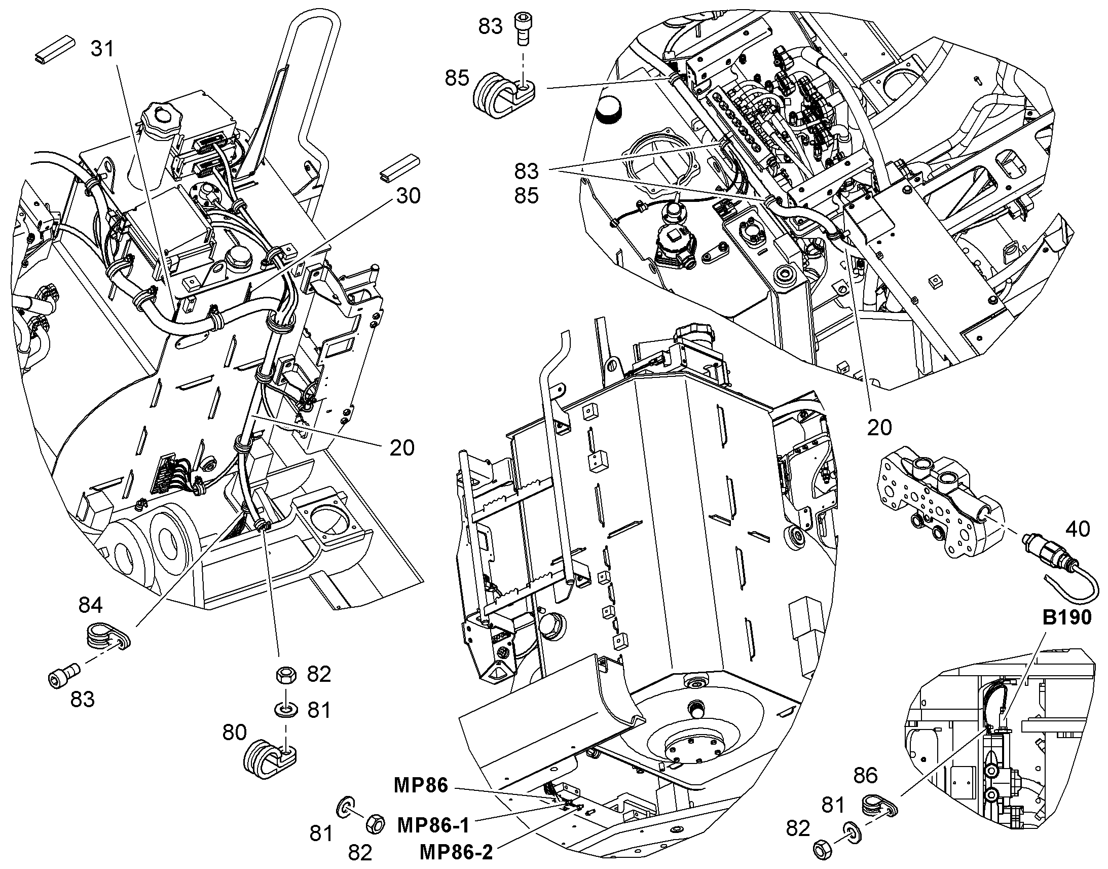 КОМПЛ. ПРОВОДОВ ПОВ. ПЛАТФ. W100 10859399 LIEBHERR