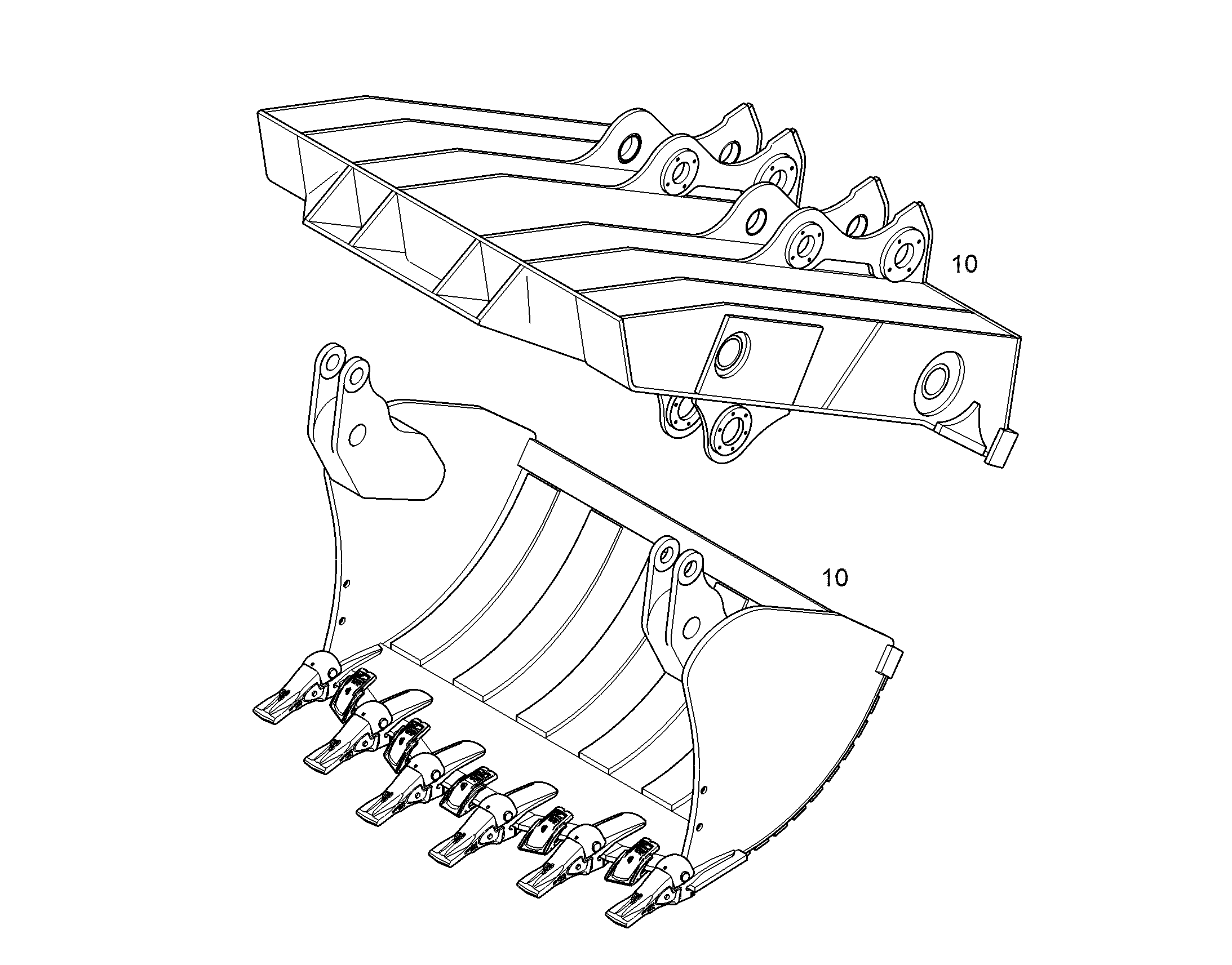 КОВШ ОТКИДНОЙ 2700MM 6,00M3 10850934 LIEBHERR