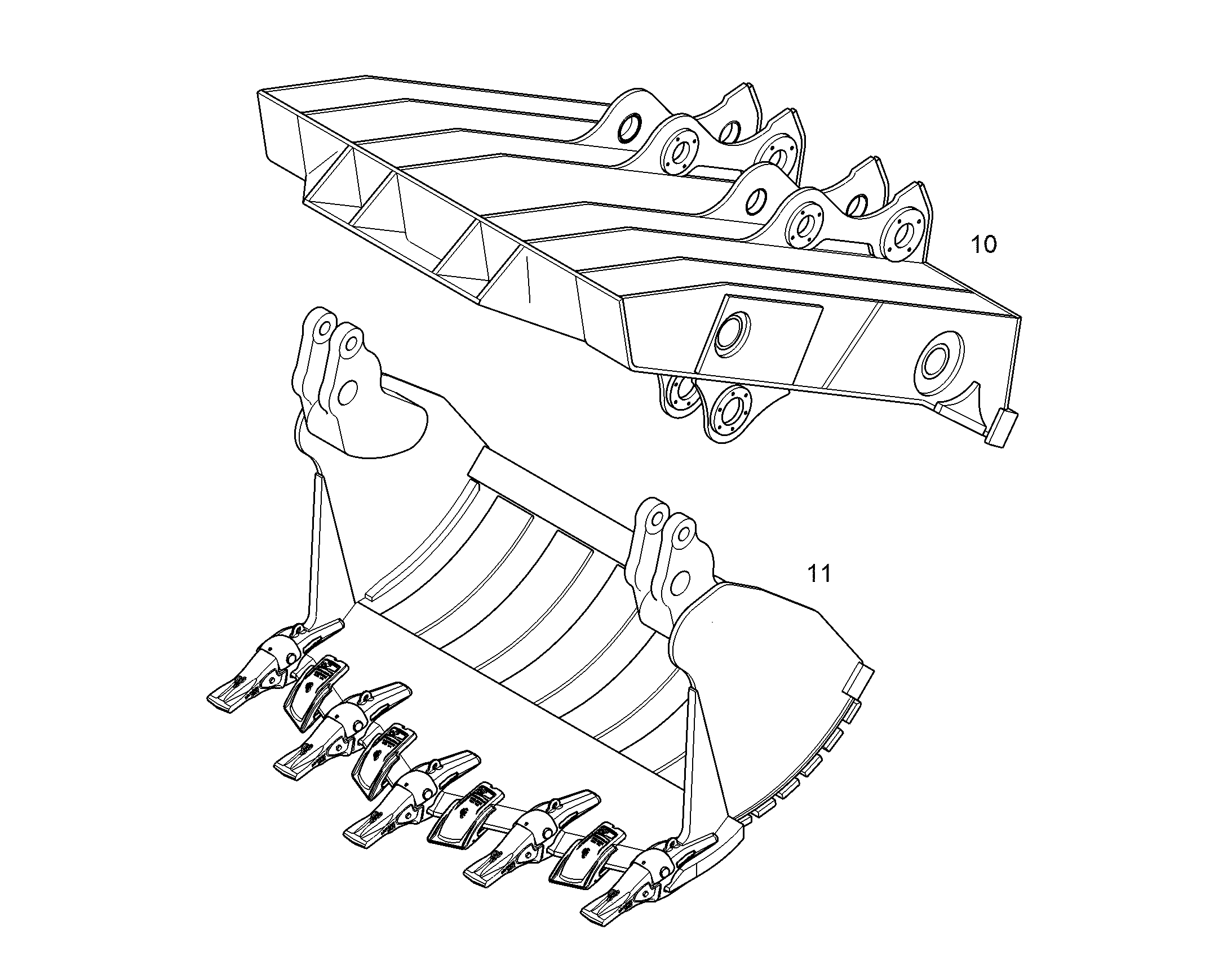 КОВШ, ЗАДНЯЯ СТОРОНА 2150MM 10854307 LIEBHERR