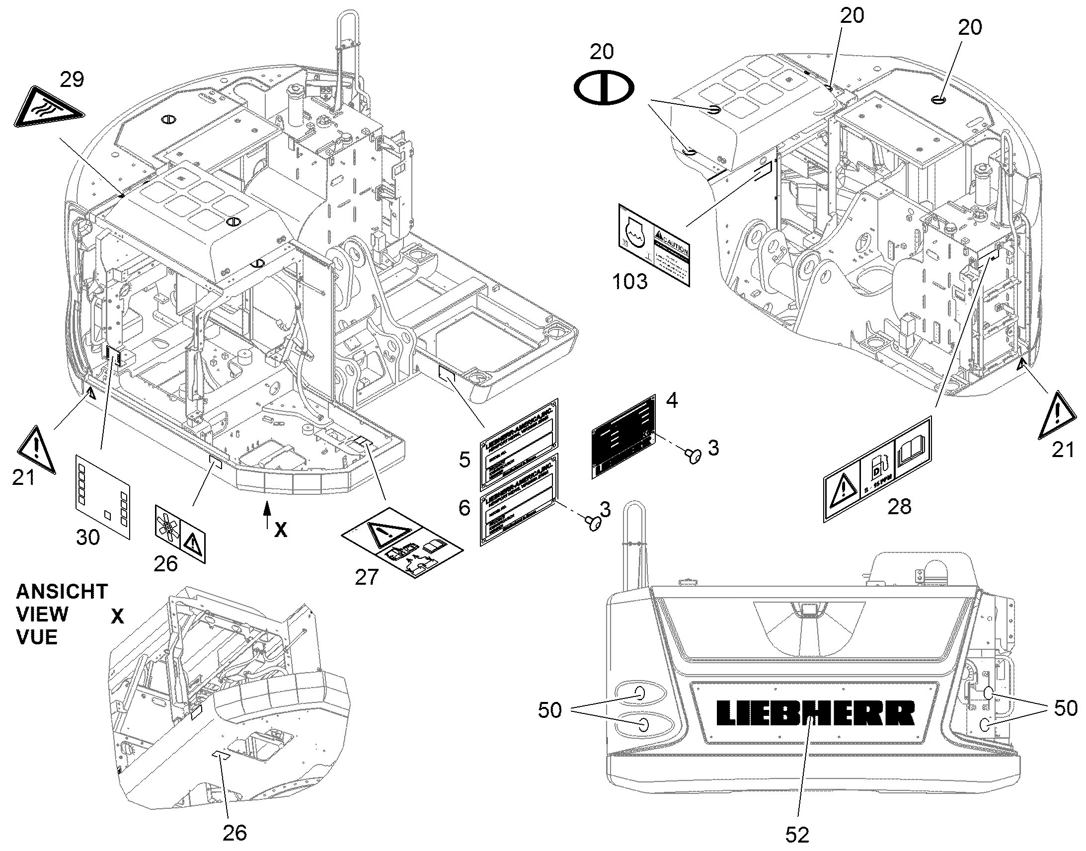 НАКЛЕЙКА D834 SCHMIERPLAN 132mmX115mm 11117516 LIEBHERR