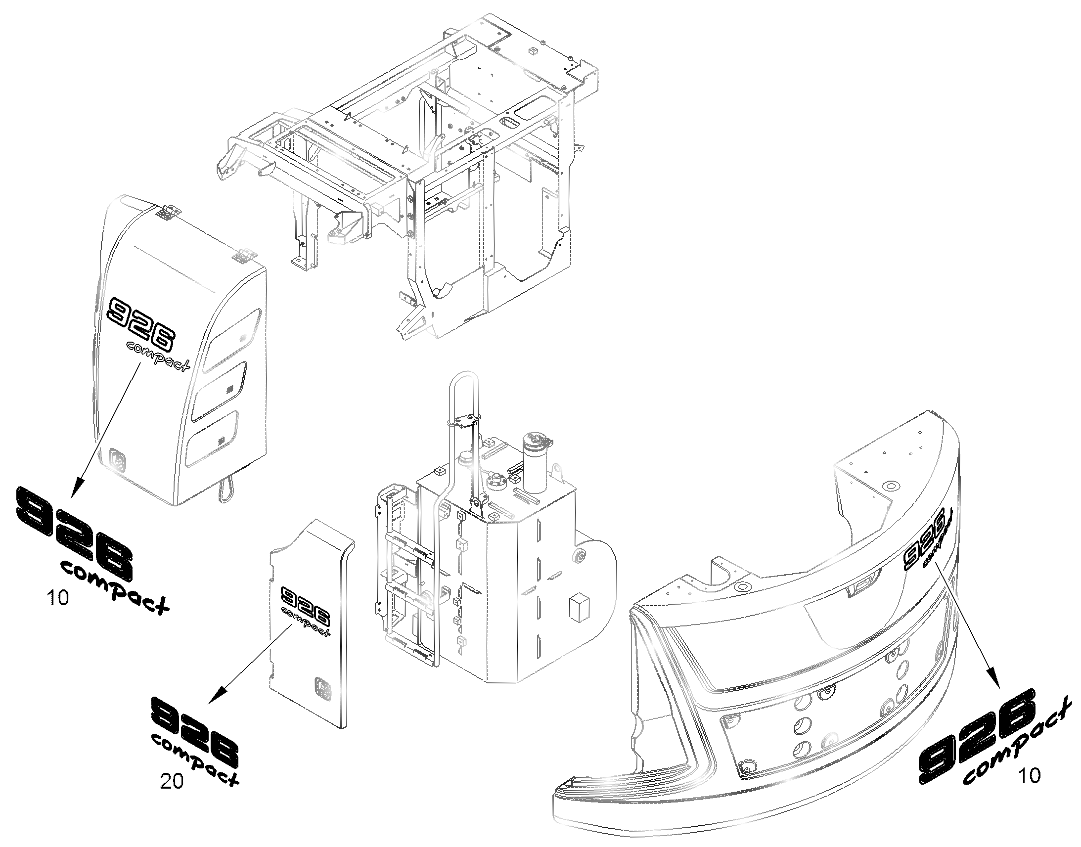 НАКЛЕЙКА 926 COMPACT 357,2mmX178,8mm 10861701 LIEBHERR