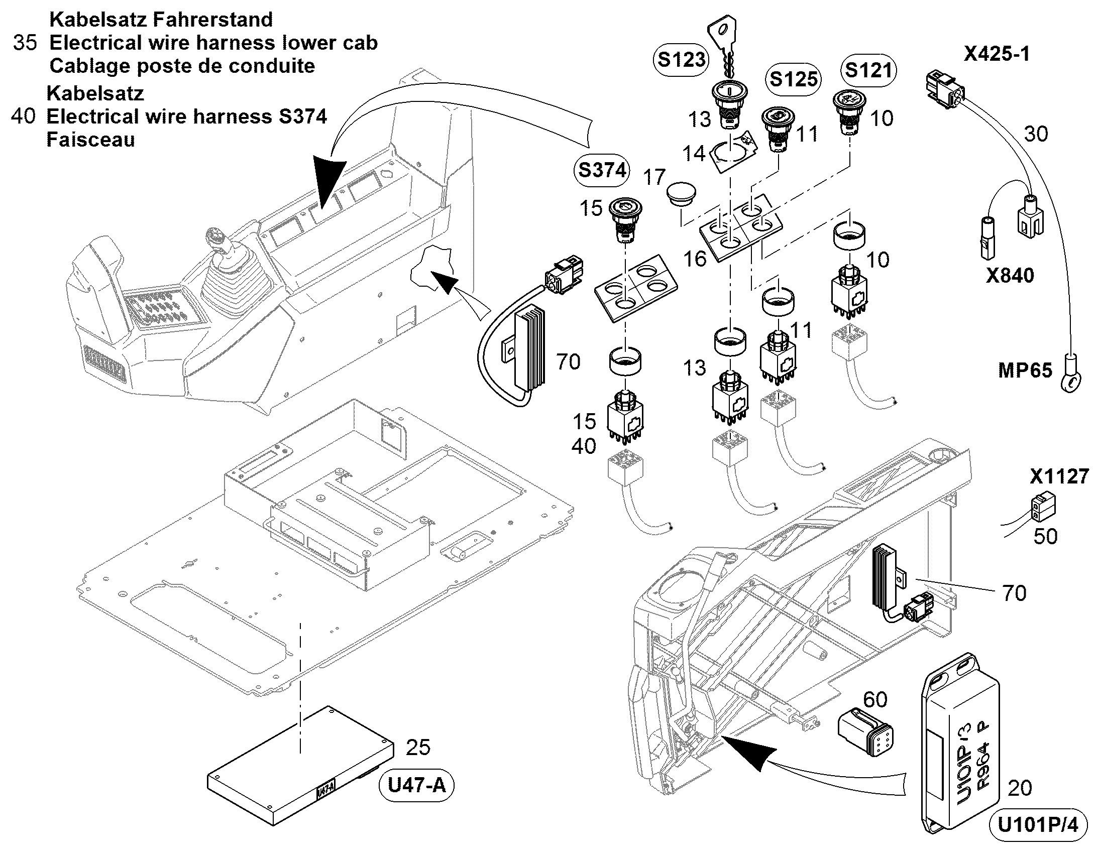 ПЕРЕКЛЮЧАТЕЛЬ В СБОРЕ S374 11457610 LIEBHERR